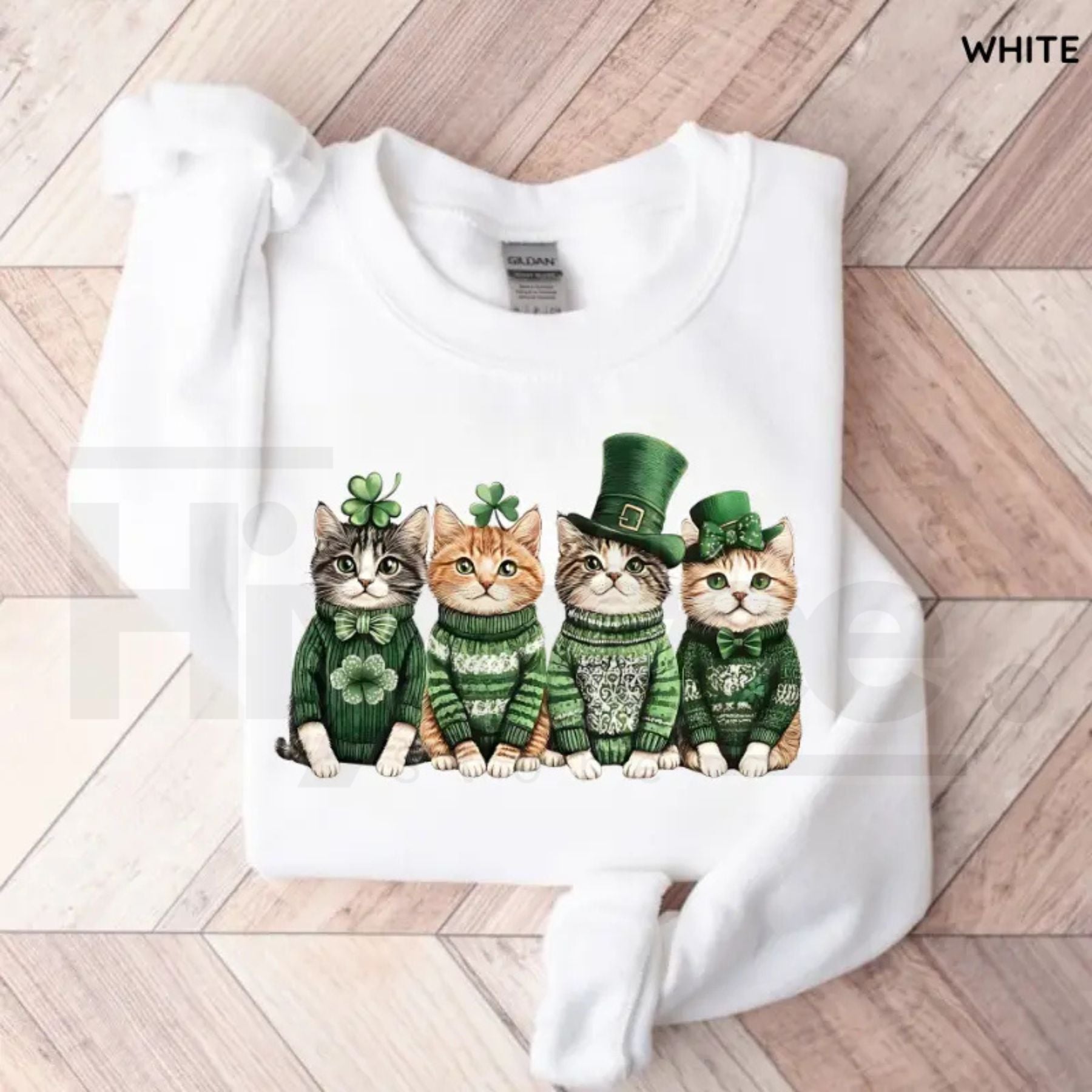 St. Patrick’s Day Cats Sweatshirt: Funny Irish Shamrocks Crewneck