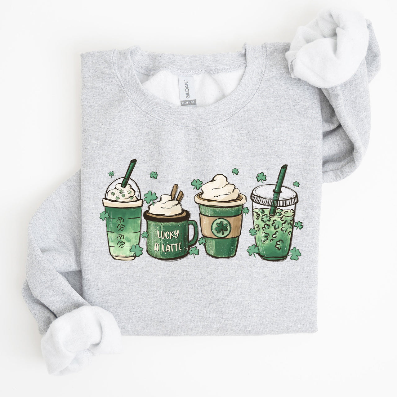 St Patrick's Day Coffee Drinks Cozy Sweatshirt For Coffee Lovers Festive Irish Spirit