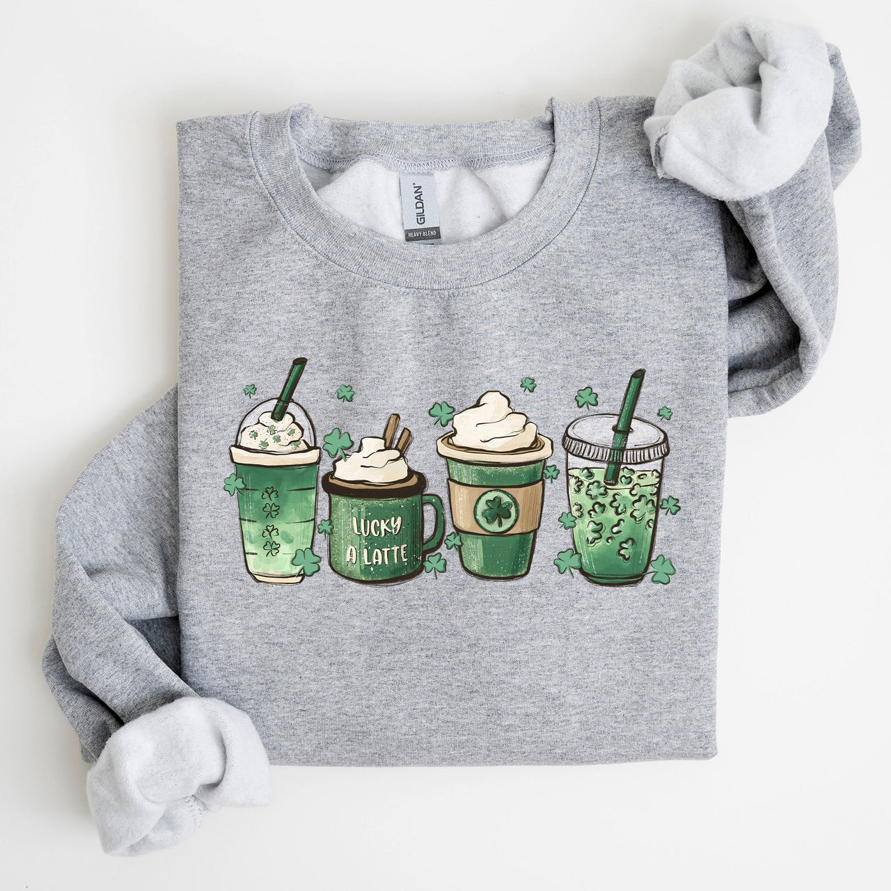 St Patrick's Day Coffee Drinks Cozy Sweatshirt For Coffee Lovers Festive Irish Spirit