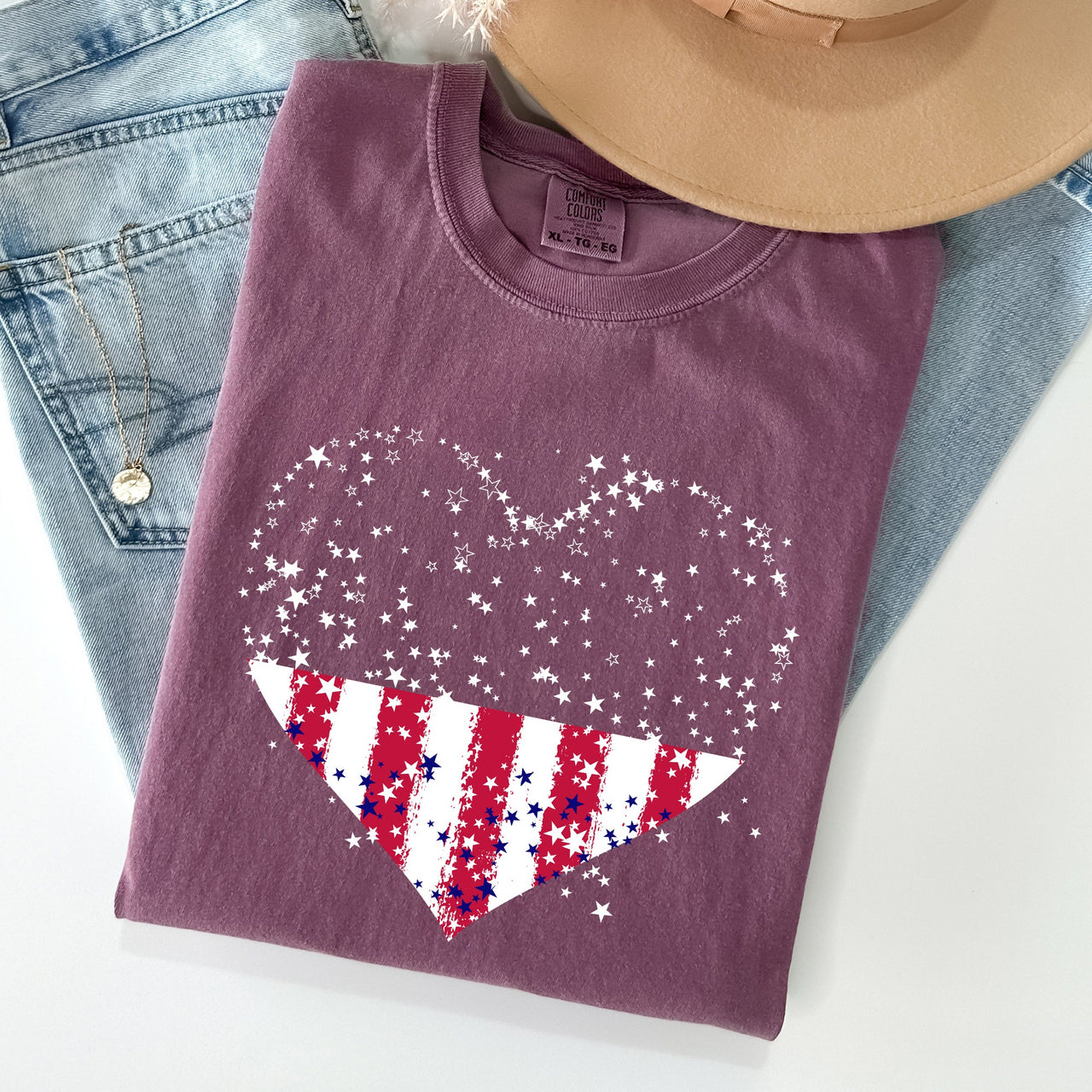 Star Hearts Comfort Colors Tee