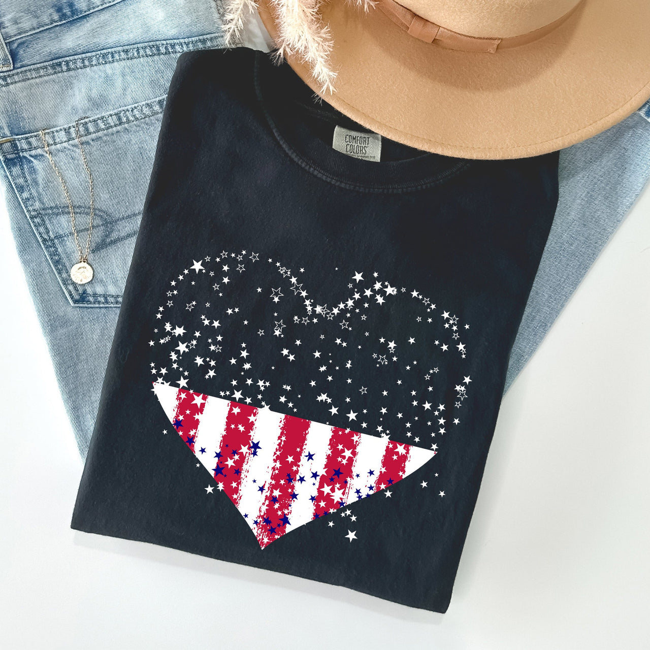 Star Hearts Comfort Colors Tee