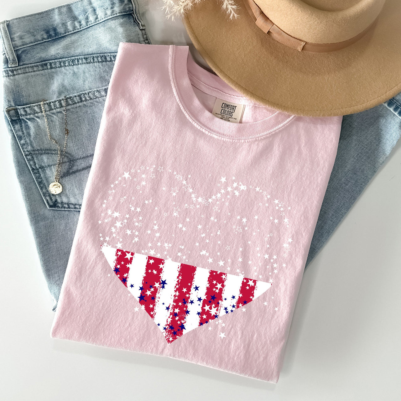 Star Hearts Comfort Colors Tee