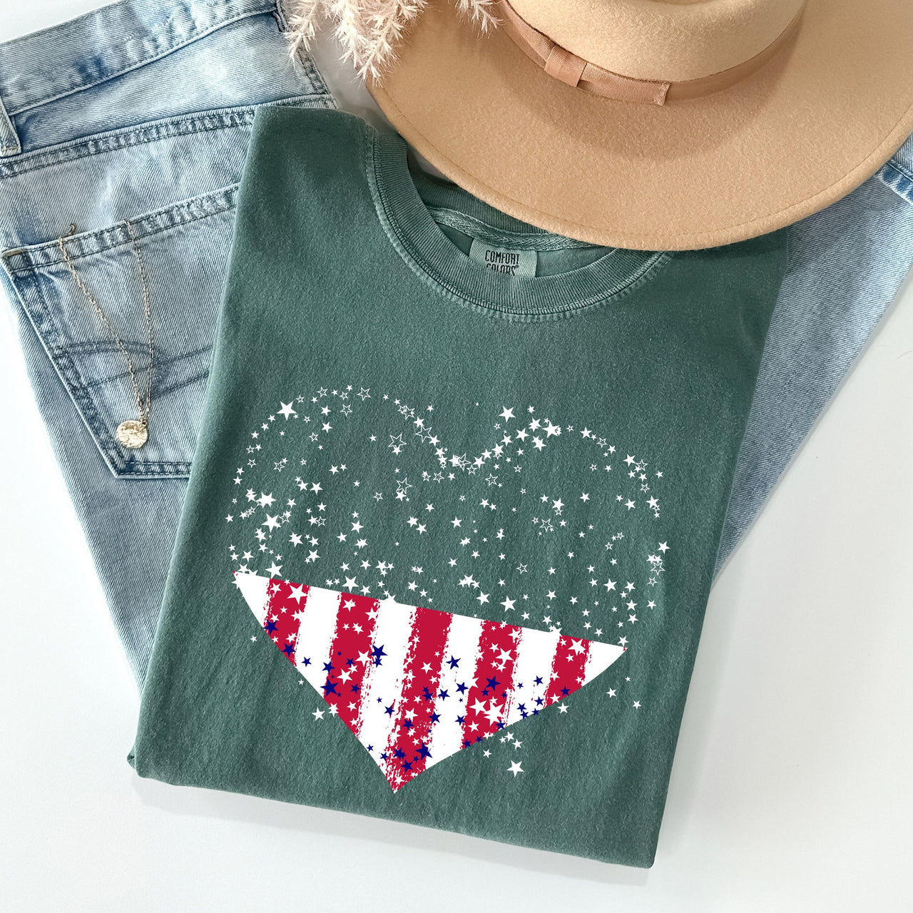 Star Hearts Comfort Colors Tee