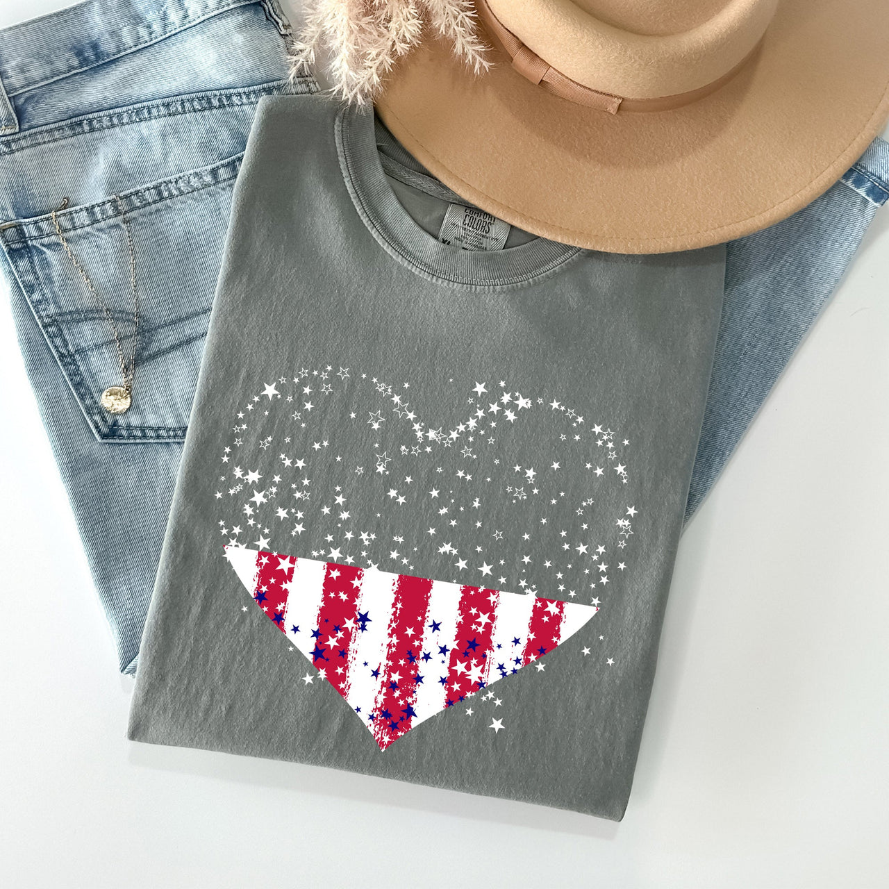 Star Hearts Comfort Colors Tee