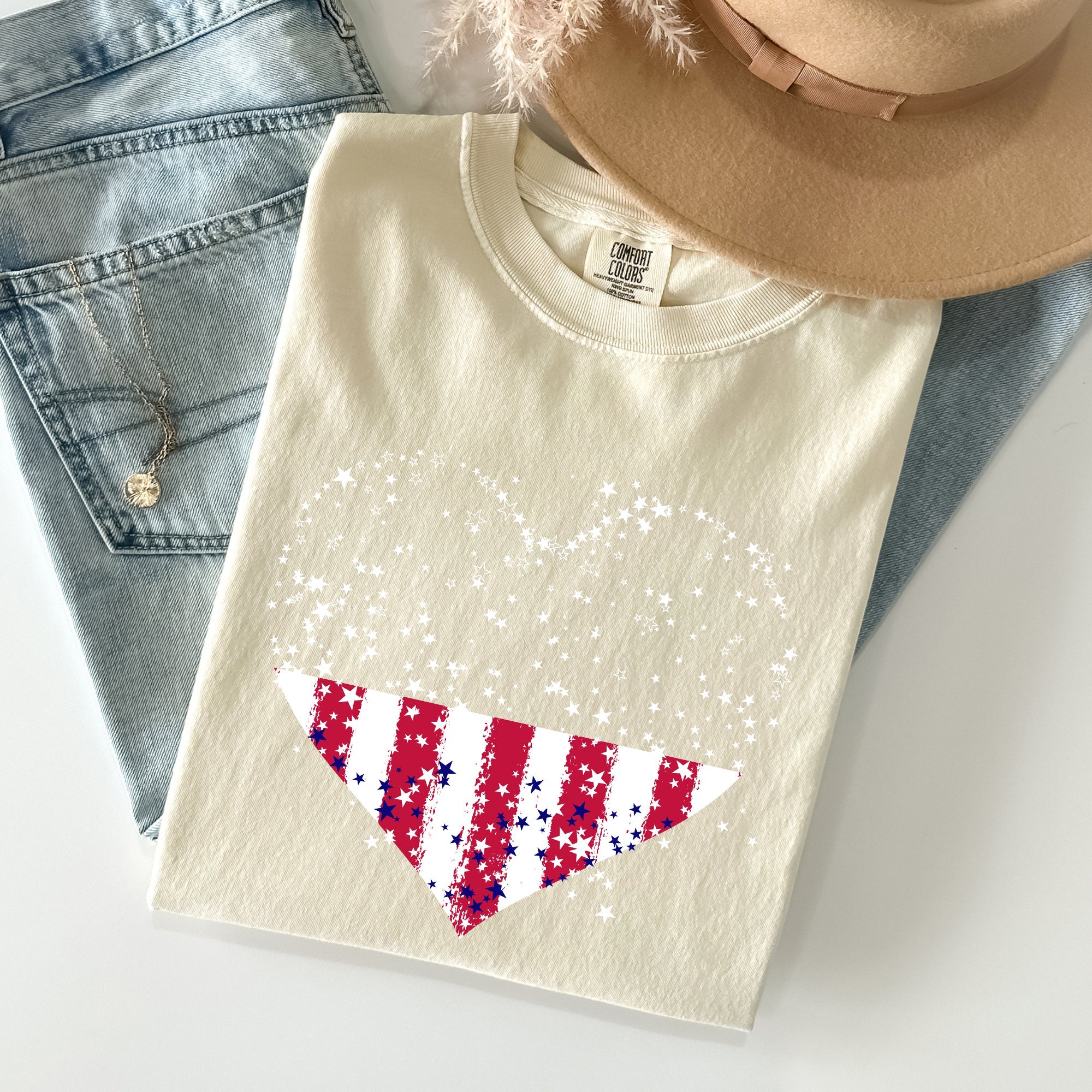 Star Hearts Comfort Colors Tee