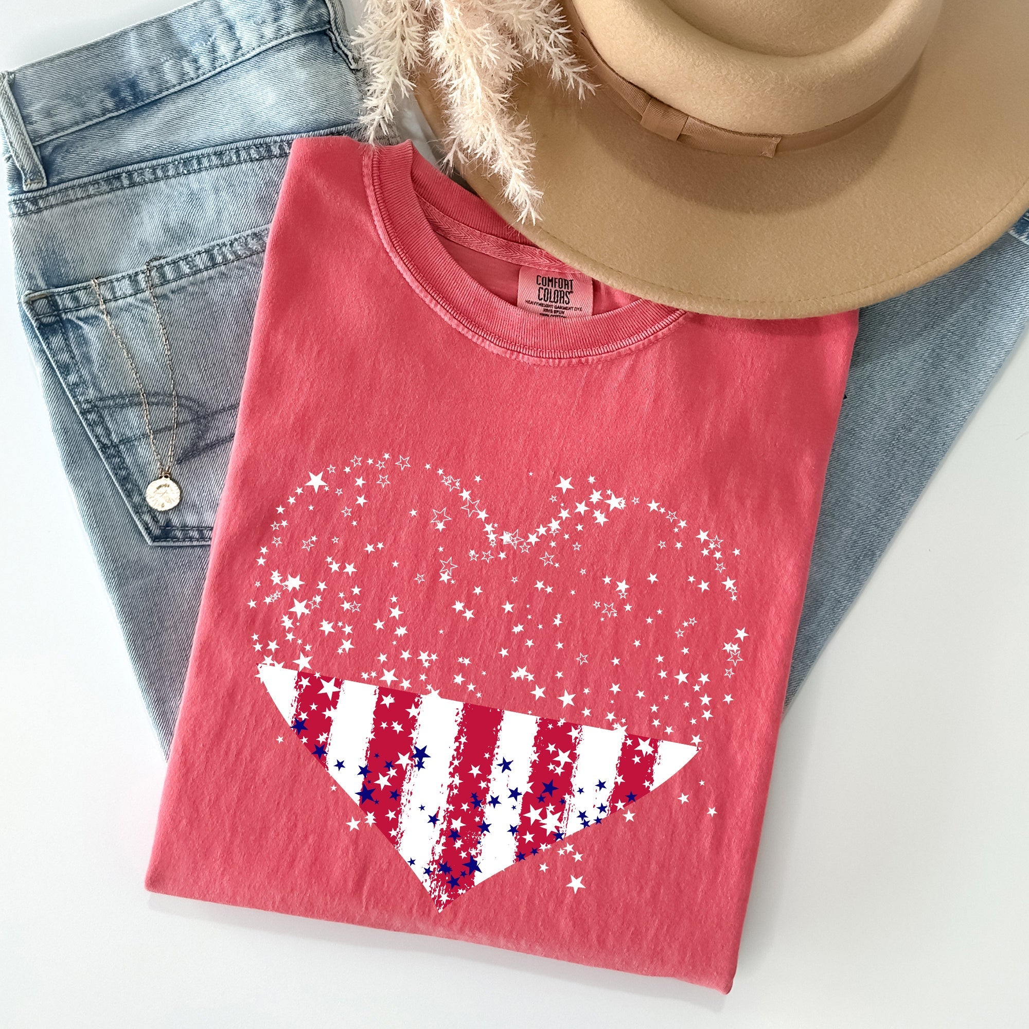 Star Hearts Comfort Colors Tee