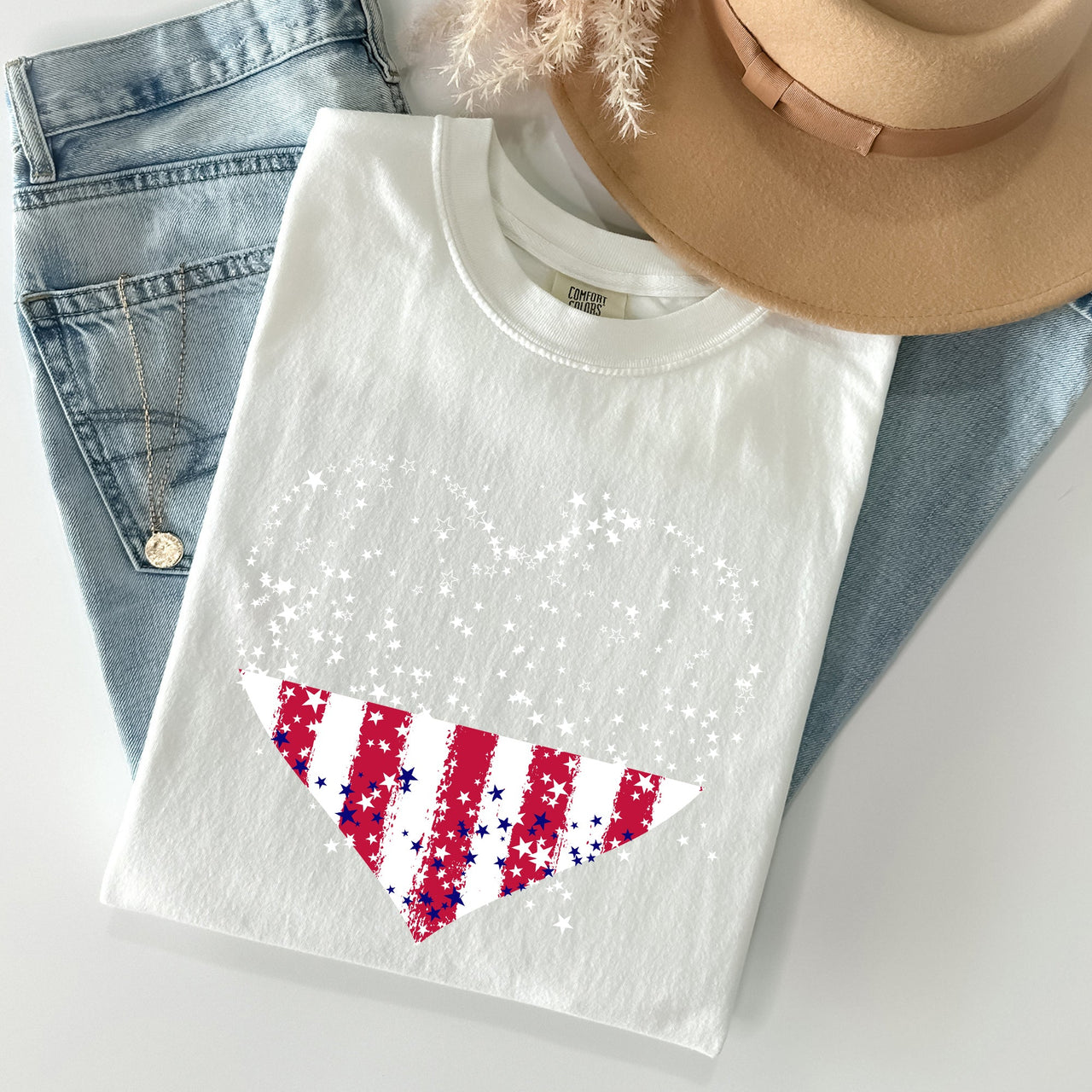 Star Hearts Comfort Colors Tee