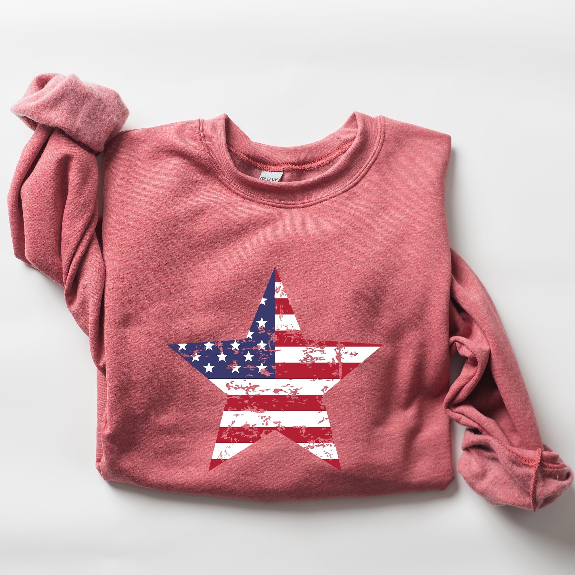 Stars And Stripes Flag Patriotic 4th Of July Graphic Design Celebration Sweatshirt