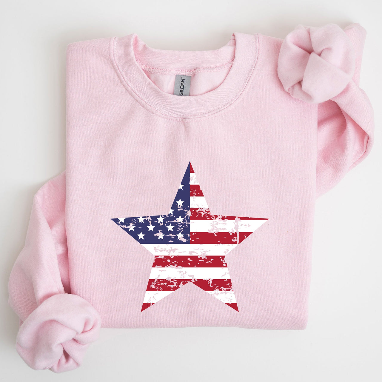 Stars And Stripes Flag Patriotic 4th Of July Graphic Design Celebration Sweatshirt