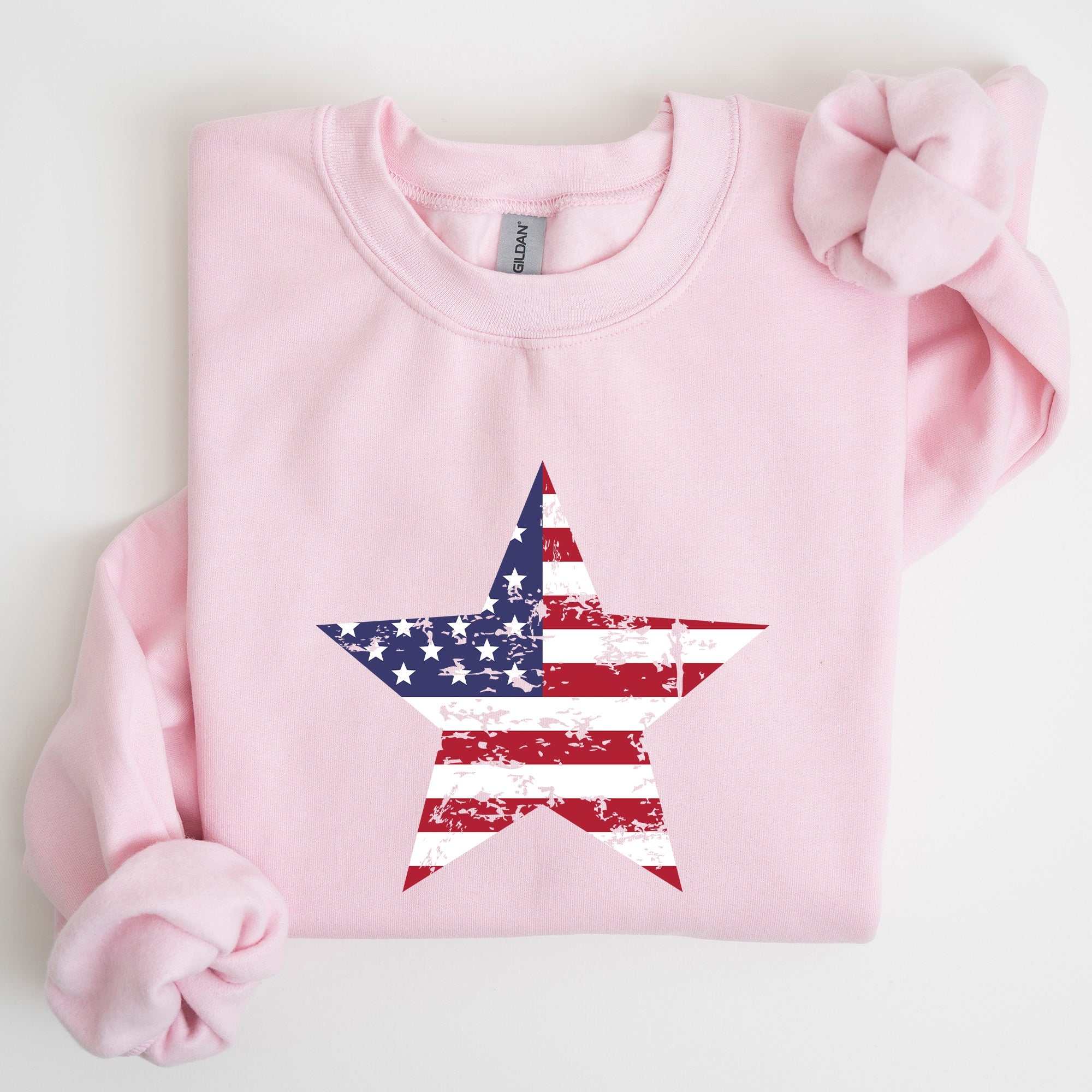 Stars And Stripes Flag Patriotic 4th Of July Graphic Design Celebration Sweatshirt