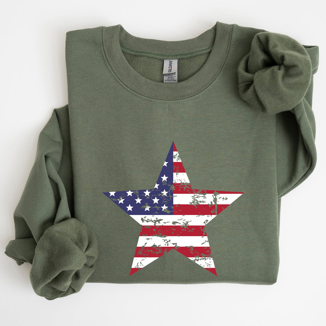 Stars And Stripes Flag Patriotic 4th Of July Graphic Design Celebration Sweatshirt