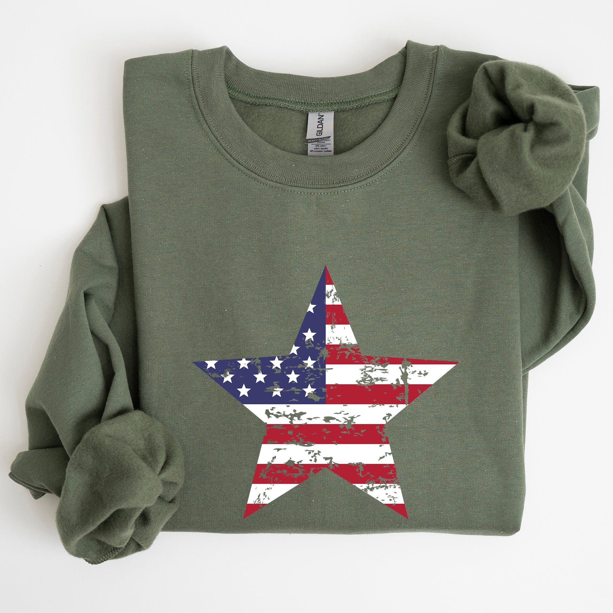 Stars And Stripes Flag Patriotic 4th Of July Graphic Design Celebration Sweatshirt