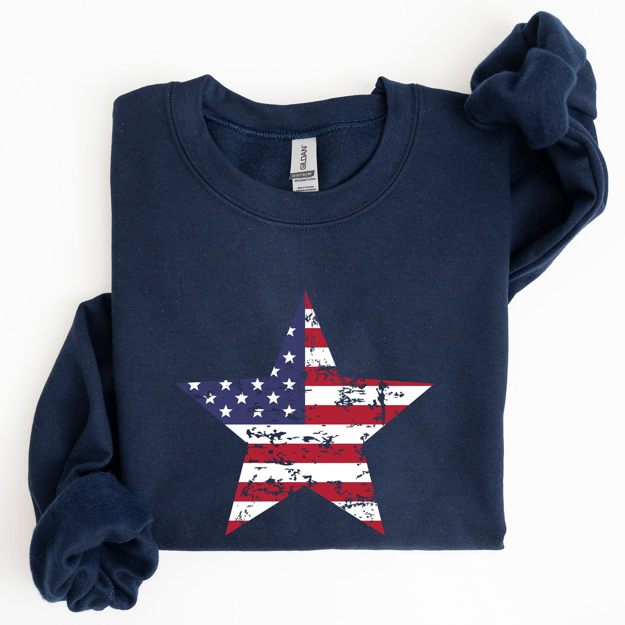 Stars And Stripes Flag Patriotic 4th Of July Graphic Design Celebration Sweatshirt