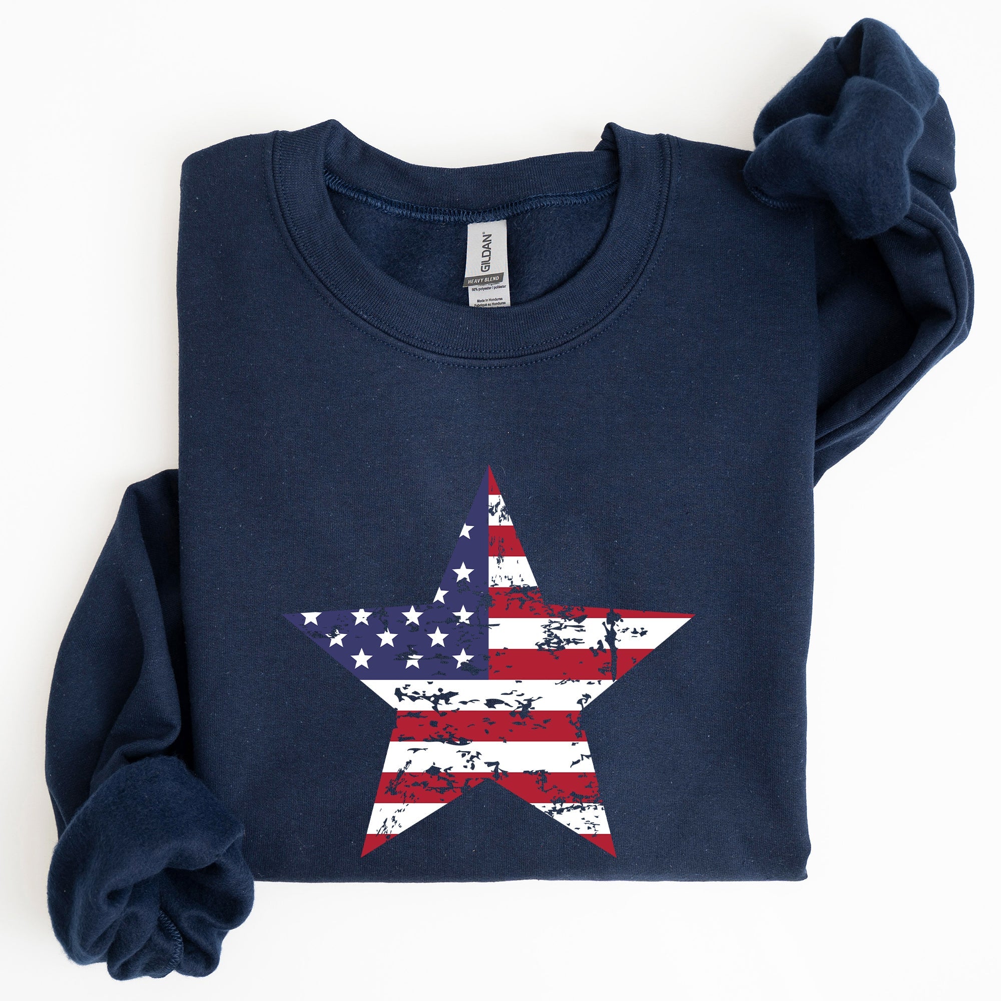 Stars And Stripes Flag Patriotic 4th Of July Graphic Design Celebration Sweatshirt