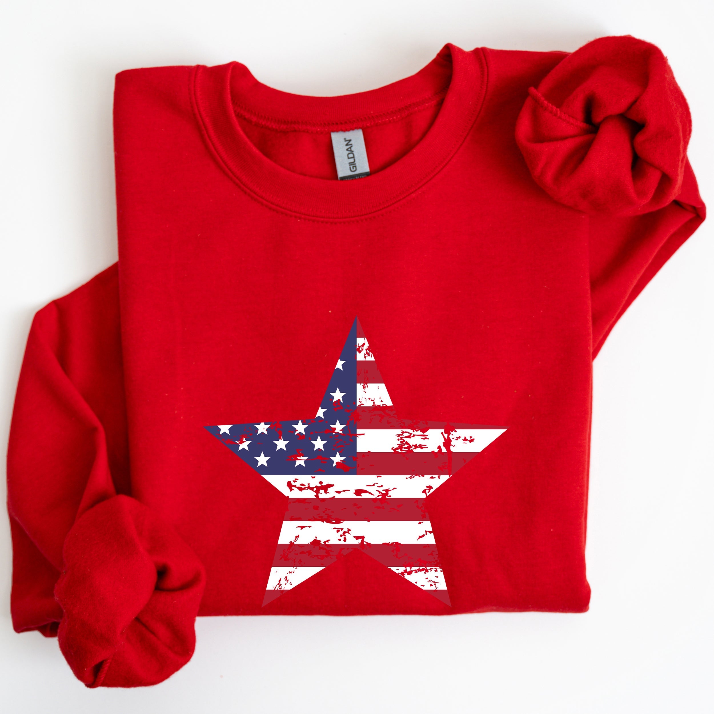 Stars And Stripes Flag Patriotic 4th Of July Graphic Design Celebration Sweatshirt
