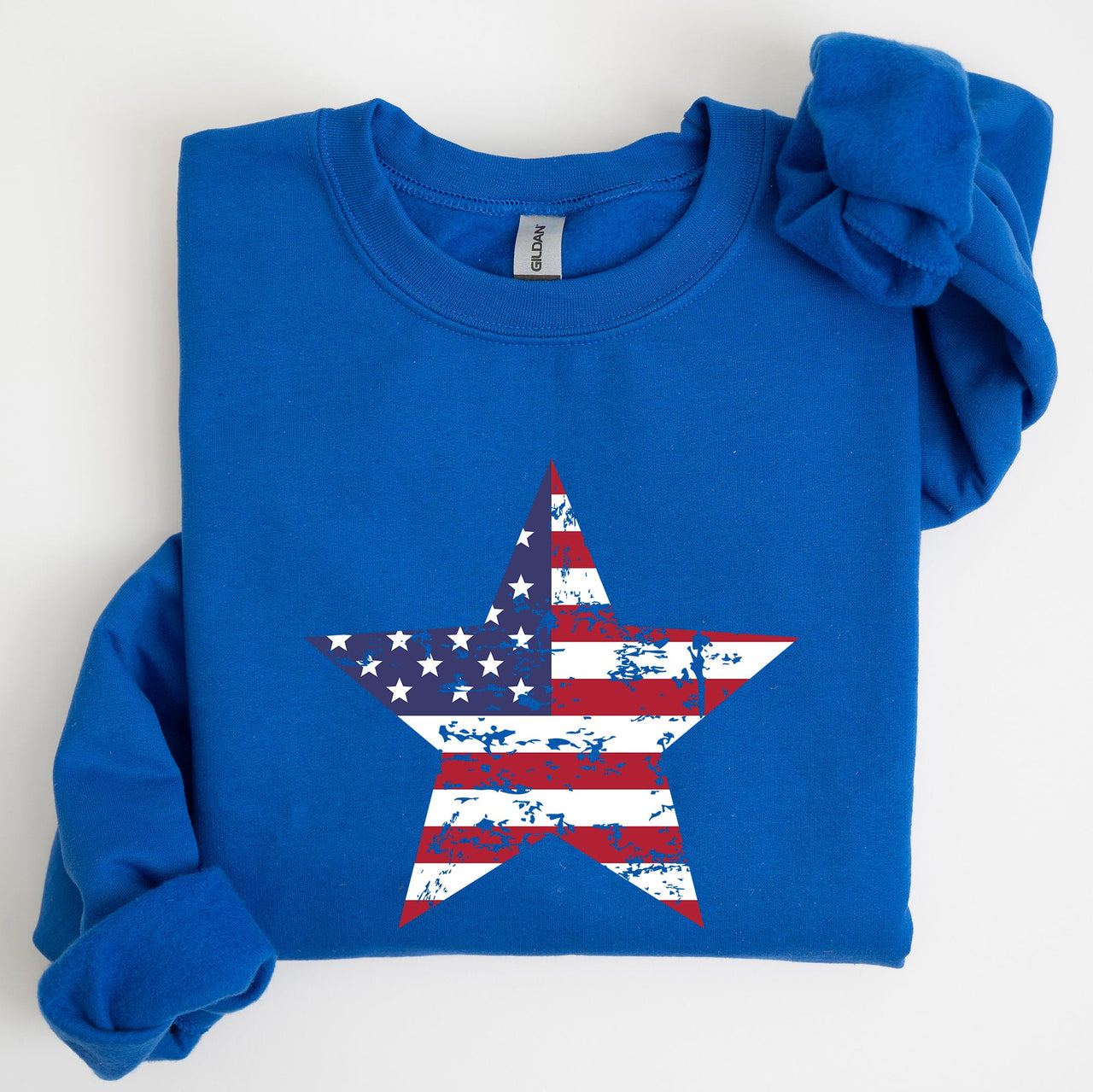 Stars And Stripes Flag Patriotic 4th Of July Graphic Design Celebration Sweatshirt