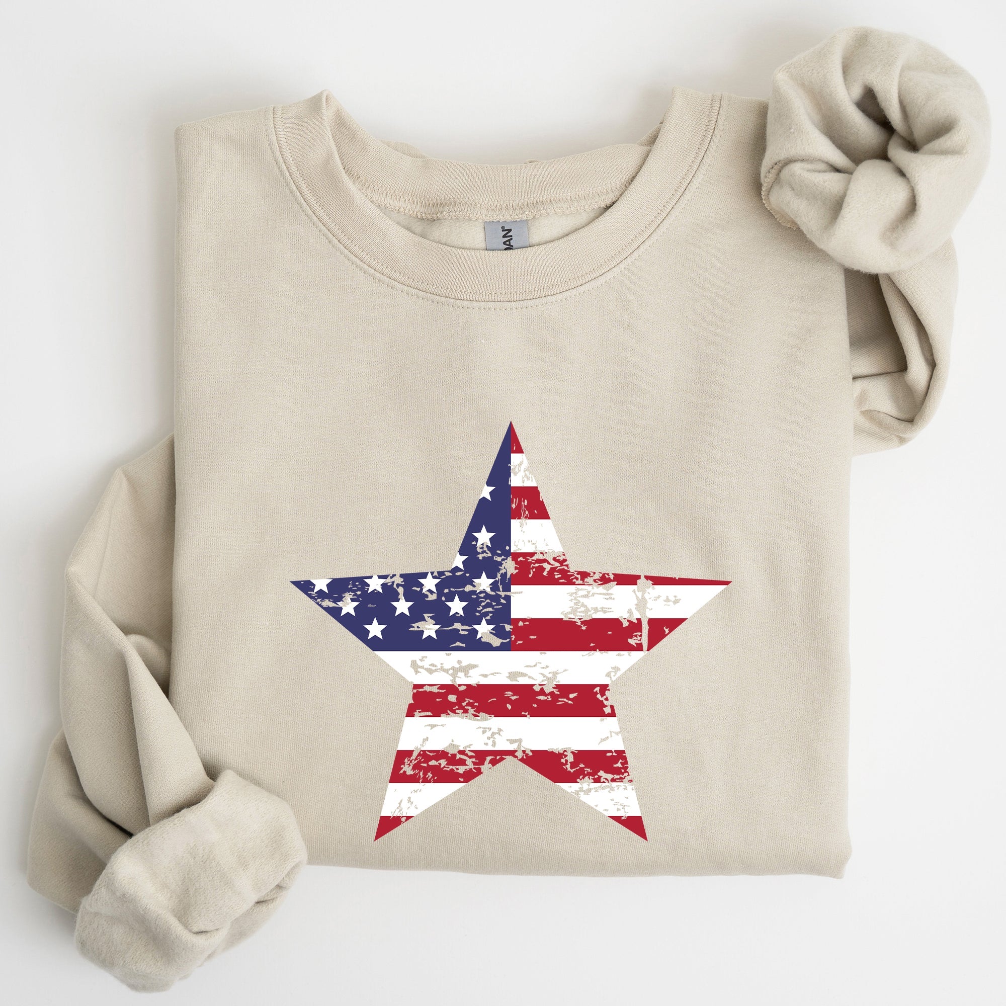 Stars And Stripes Flag Patriotic 4th Of July Graphic Design Celebration Sweatshirt