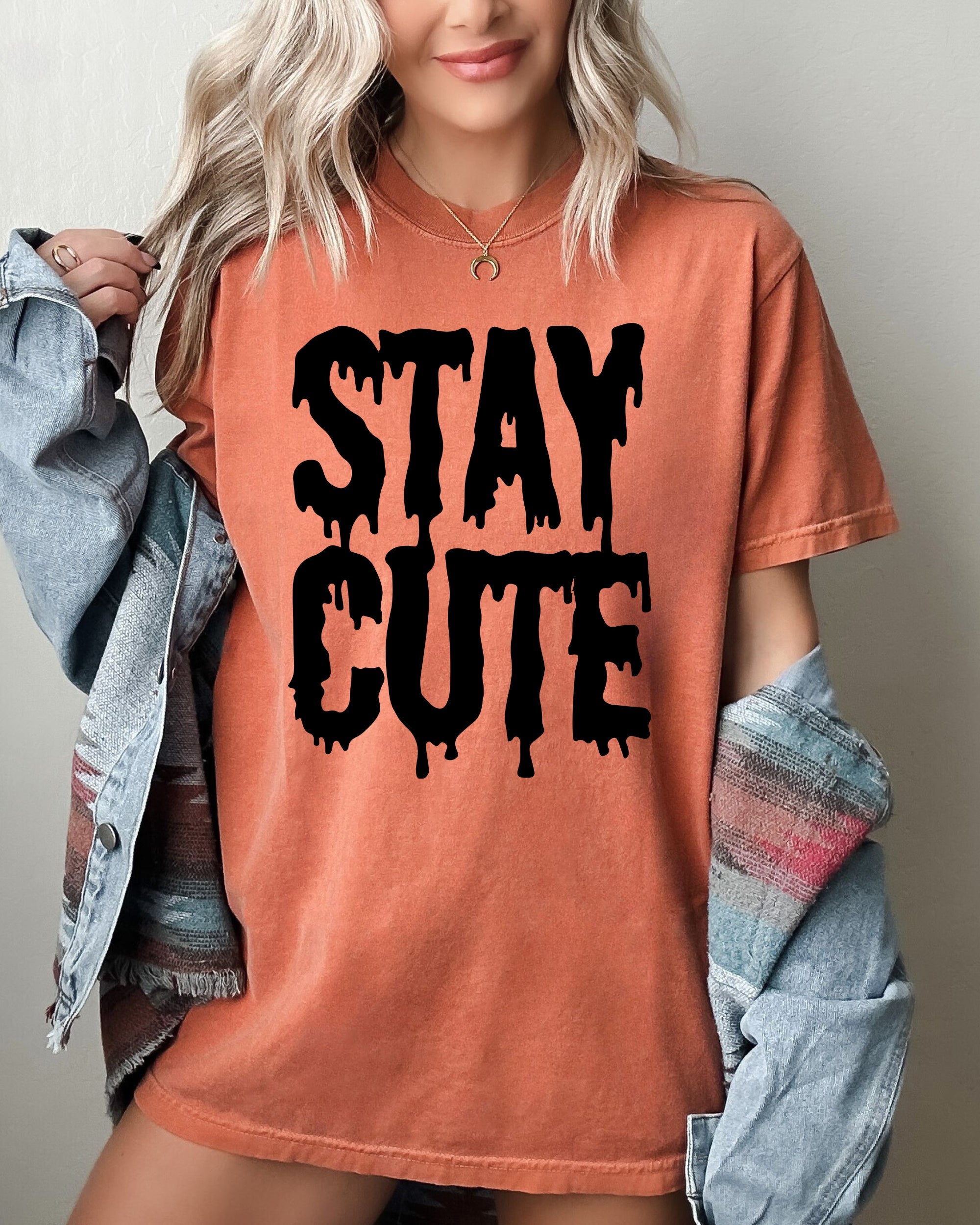 Stay Cute Spooky Creepy Halloween Exclusive Graphic Edition For Haunted Wardrobe Collection Comfort Colors Tee