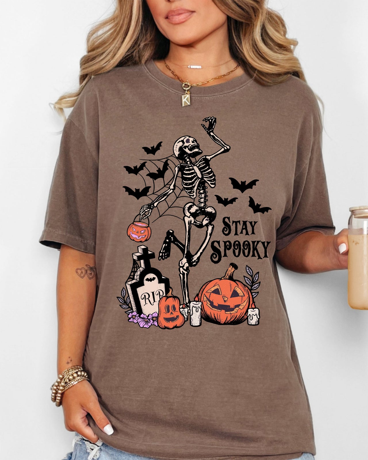 Stay Spooky Skeleton Dancing Halloween Jack-O-Lantern Edition Comfort Colors Tee