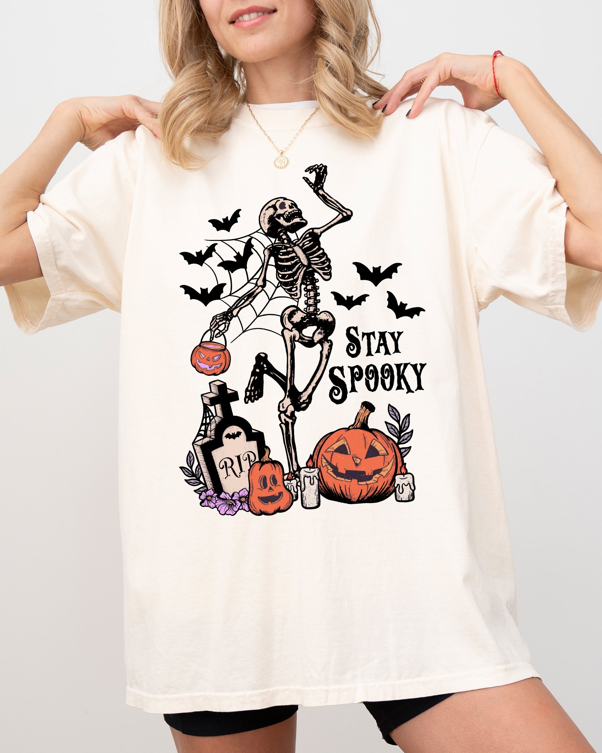 Stay Spooky Skeleton Dancing Halloween Jack-O-Lantern Edition Comfort Colors Tee