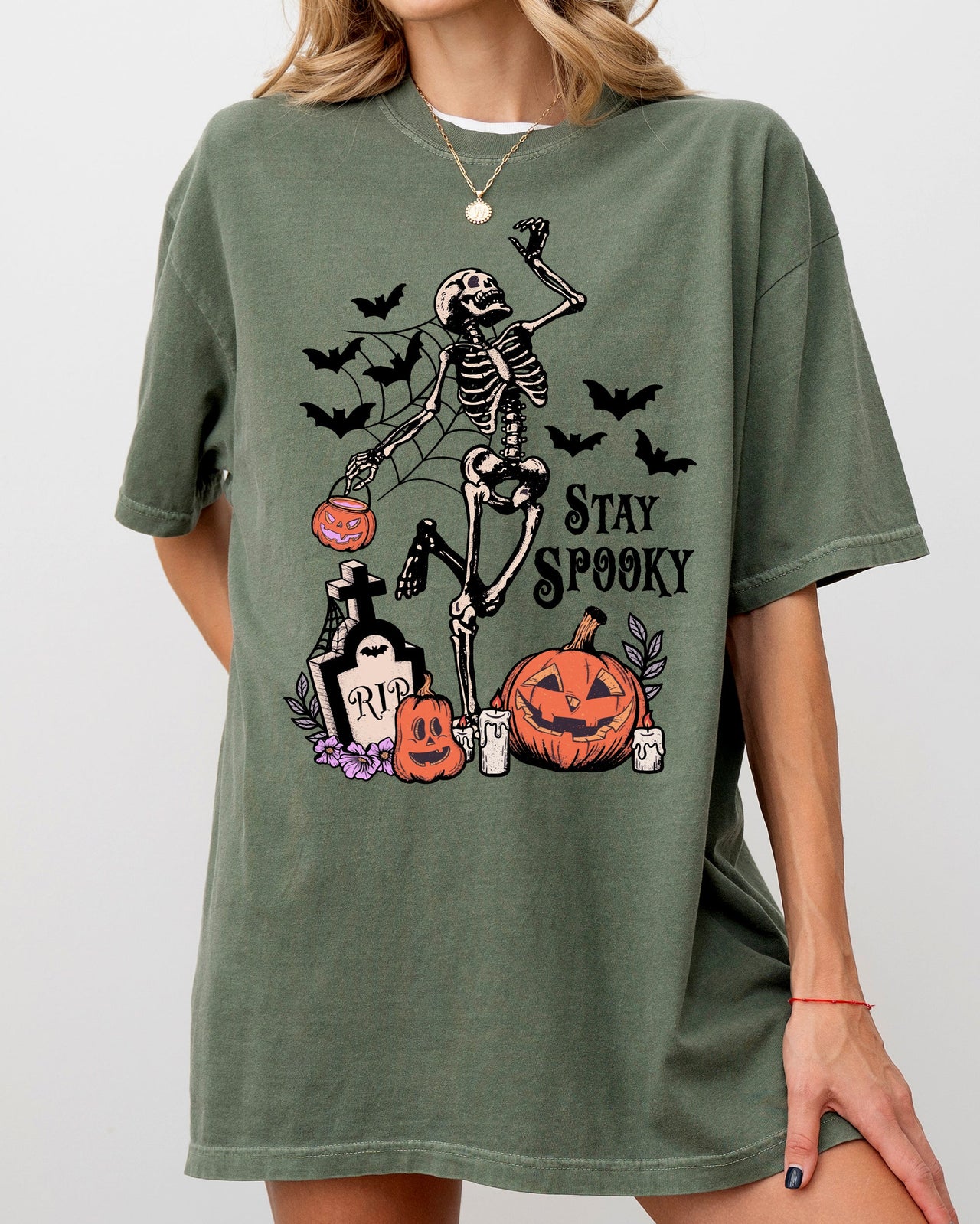 Stay Spooky Skeleton Dancing Halloween Jack-O-Lantern Edition Comfort Colors Tee