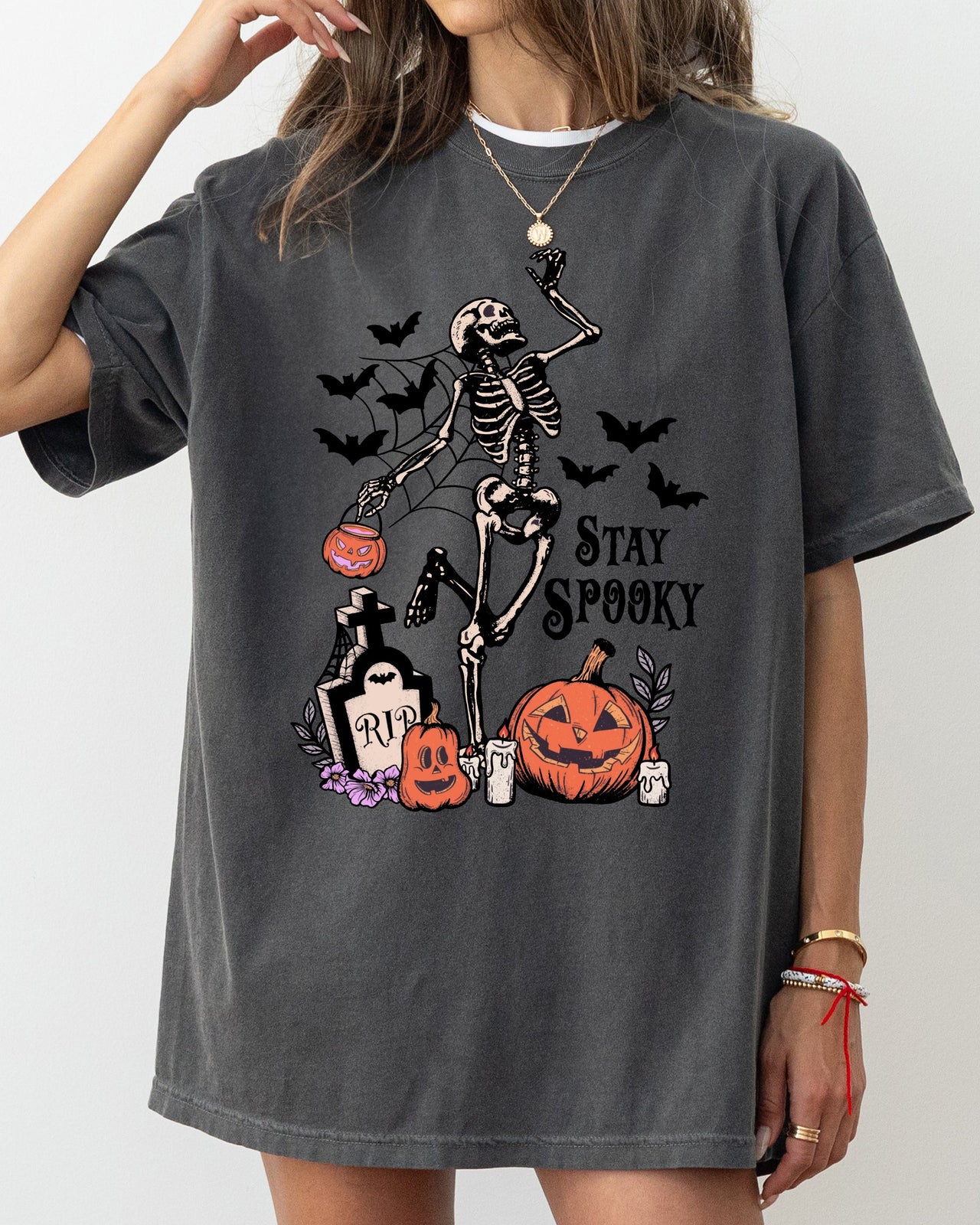Stay Spooky Skeleton Dancing Halloween Jack-O-Lantern Edition Comfort Colors Tee