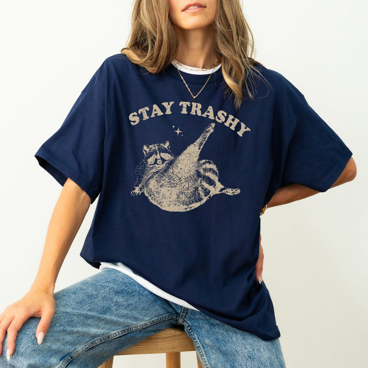 Stay Trashy Raccoon Meme Aesthetic Funny Original Artwork Edition Comfort Colors Tee