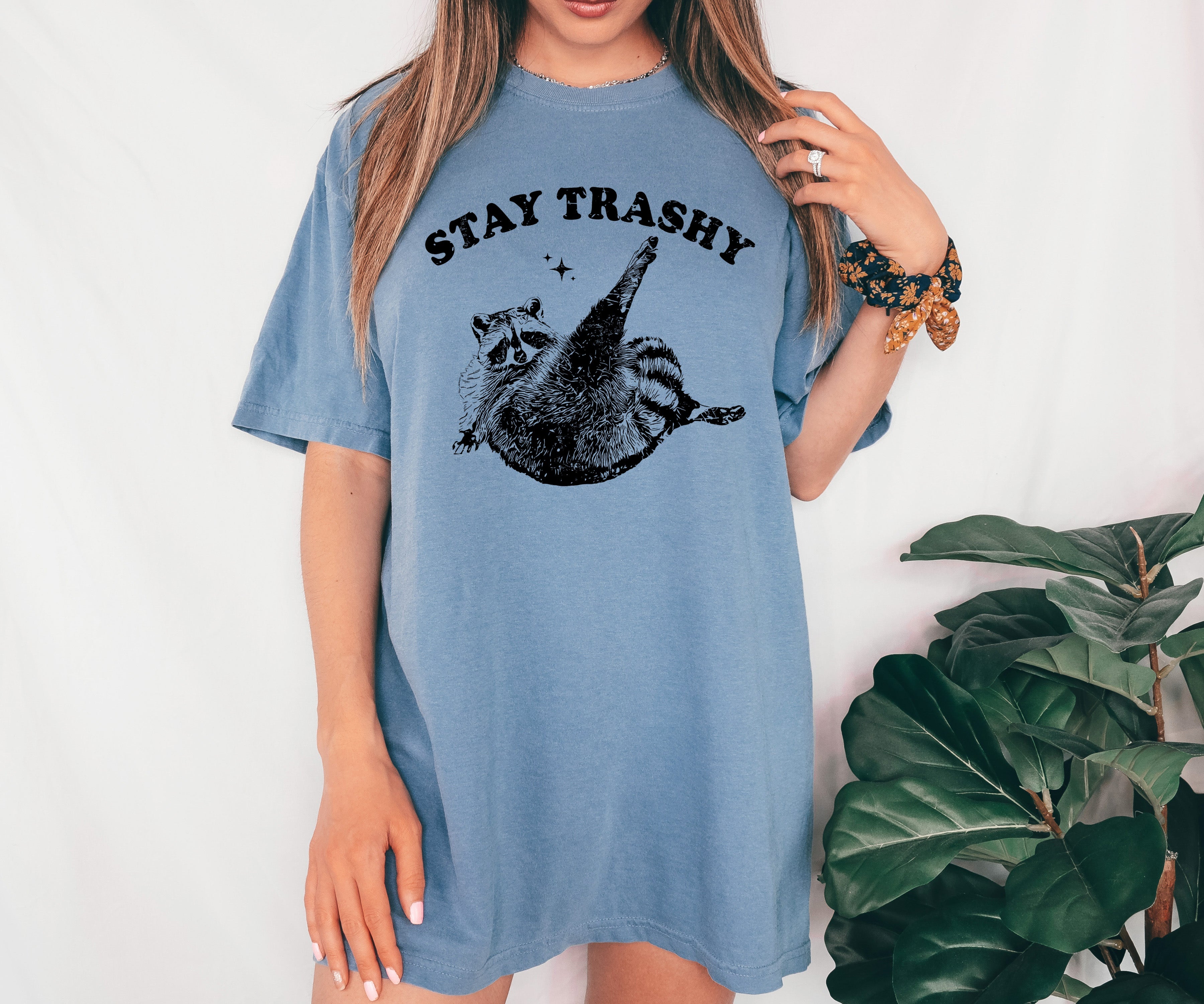 Stay Trashy Raccoon Meme Aesthetic Funny Original Artwork Edition Comfort Colors Tee