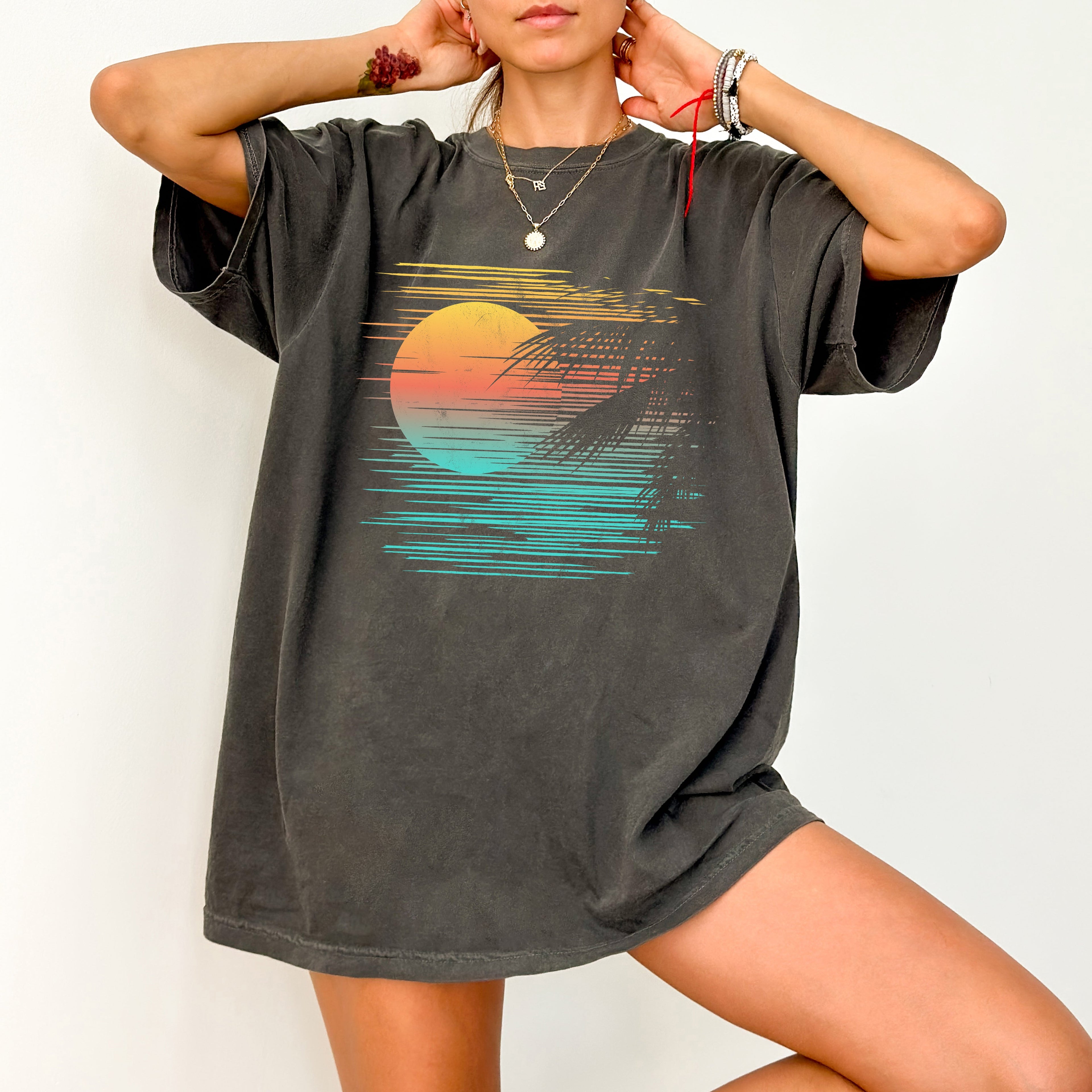Summer Sunset Beach Vibes Palm Tree Lined Edition Embracing Hot Girl Summer Coastal Dream Comfort Colors Tee