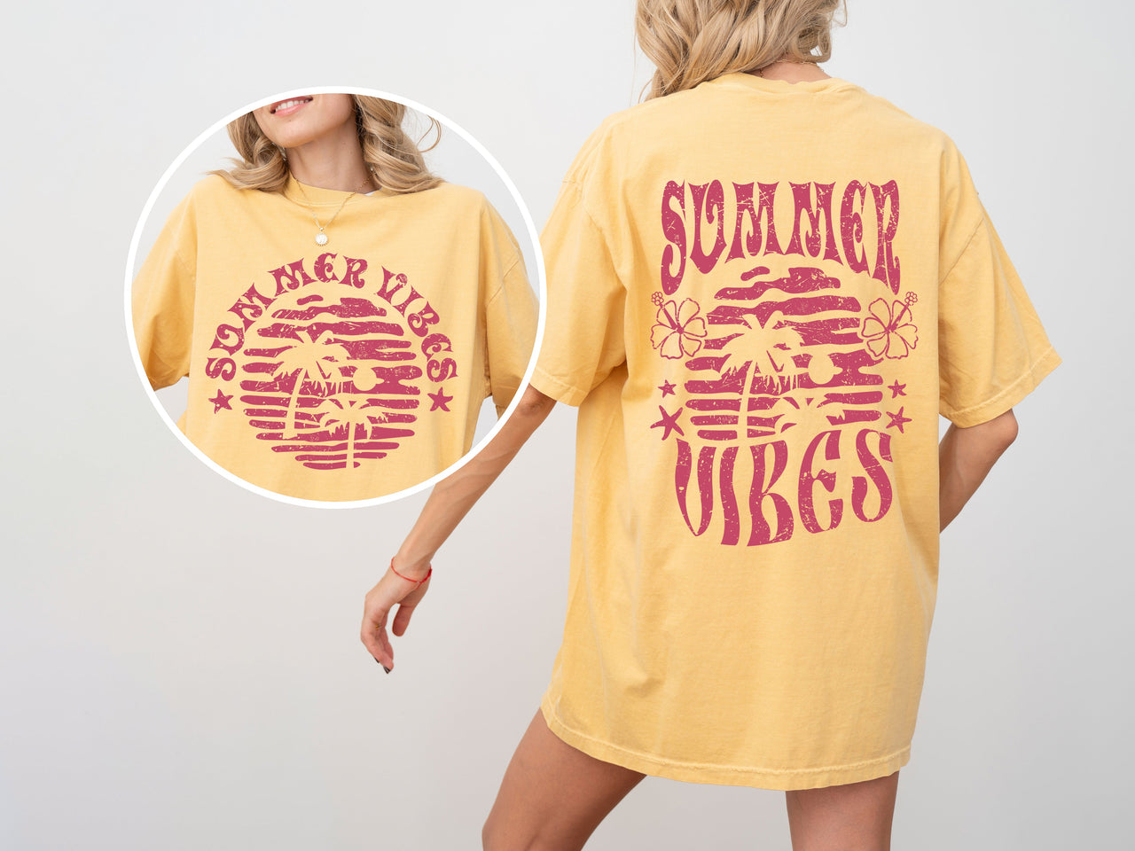 Summer Vibes Beach Fun Palm Tree Hot Girl Summer Comfort Colors Tee