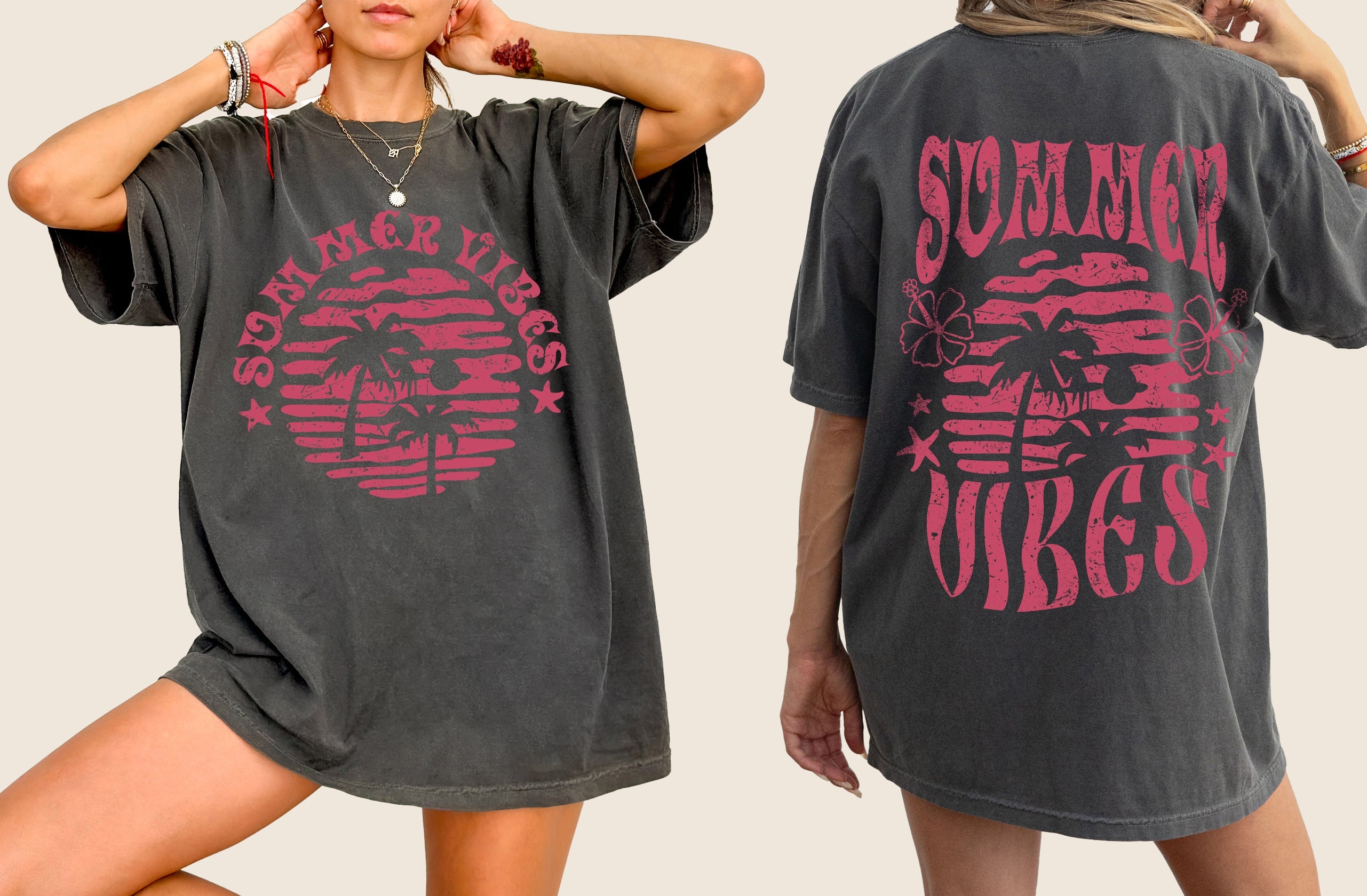 Summer Vibes Beach Fun Palm Tree Hot Girl Summer Comfort Colors Tee