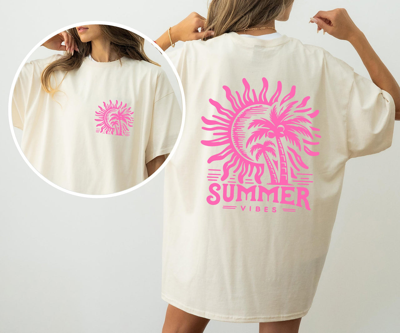 Summer Vibes Beach Please Palm Sunset Ocean Hot Girl Summer Vacation Comfort Colors Tee