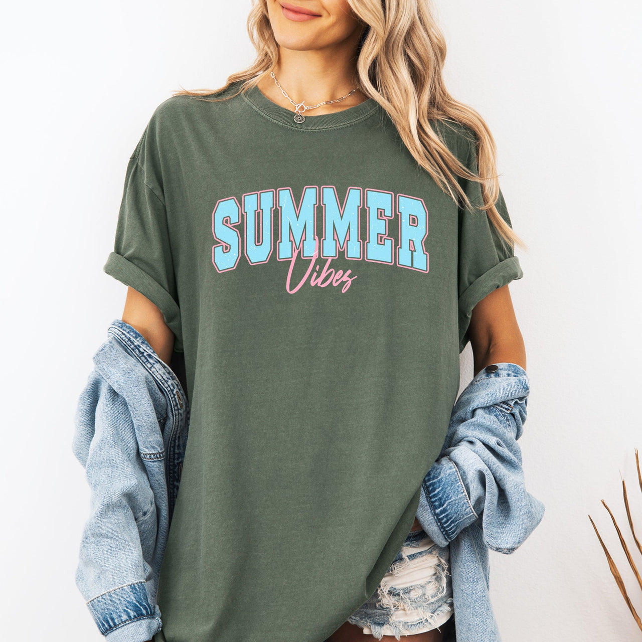 Summer Vibes, Two Tone, Retro, Varsity, Beach Edition Limited Release Comfort Colors Tee