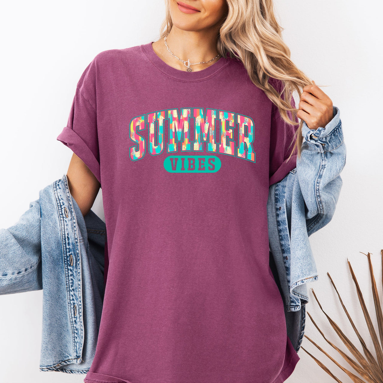 Summer Vibes Varsity Retro Beach Lifestyle Collection For Sunny Days Comfort Colors Tee