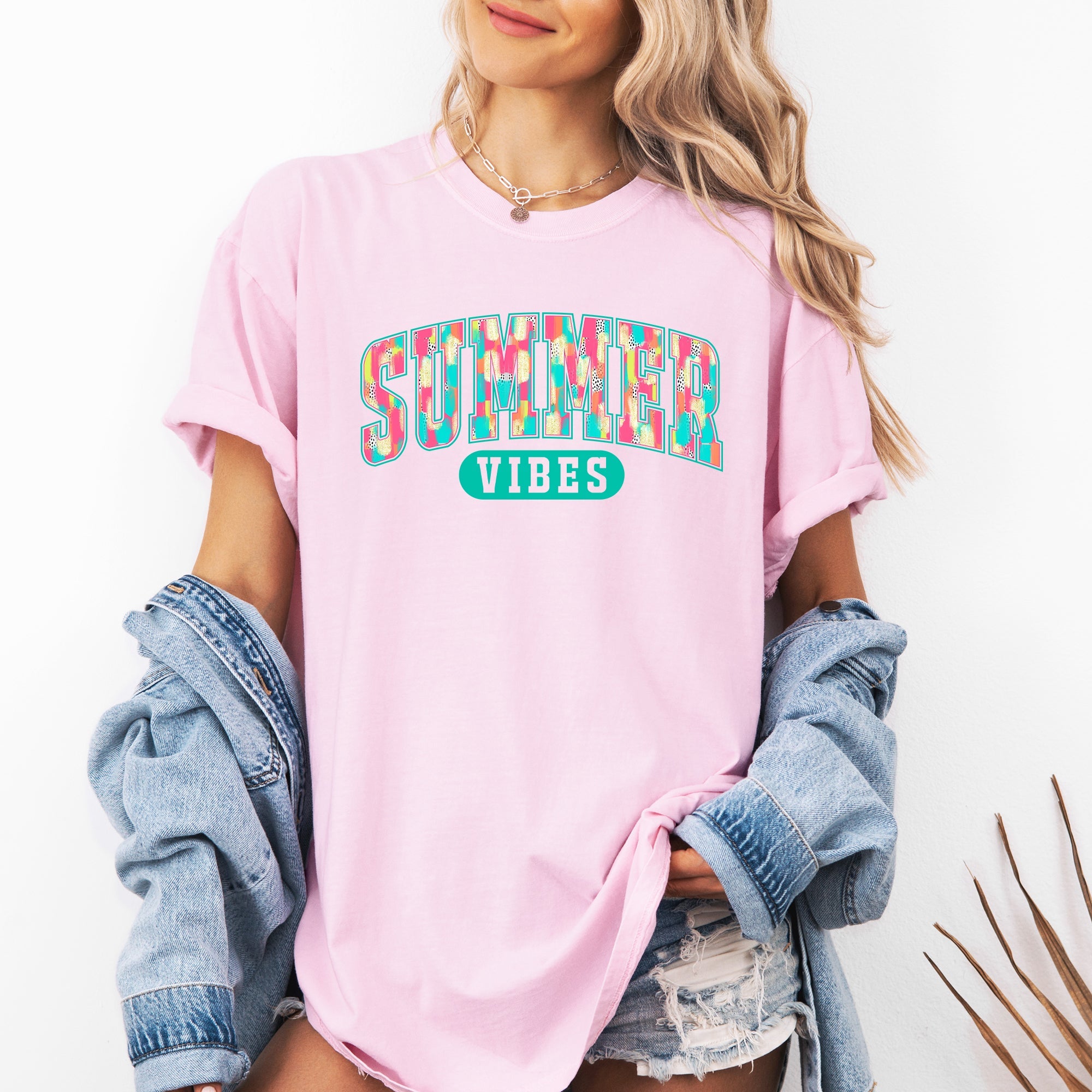 Summer Vibes Varsity Retro Beach Lifestyle Collection For Sunny Days Comfort Colors Tee