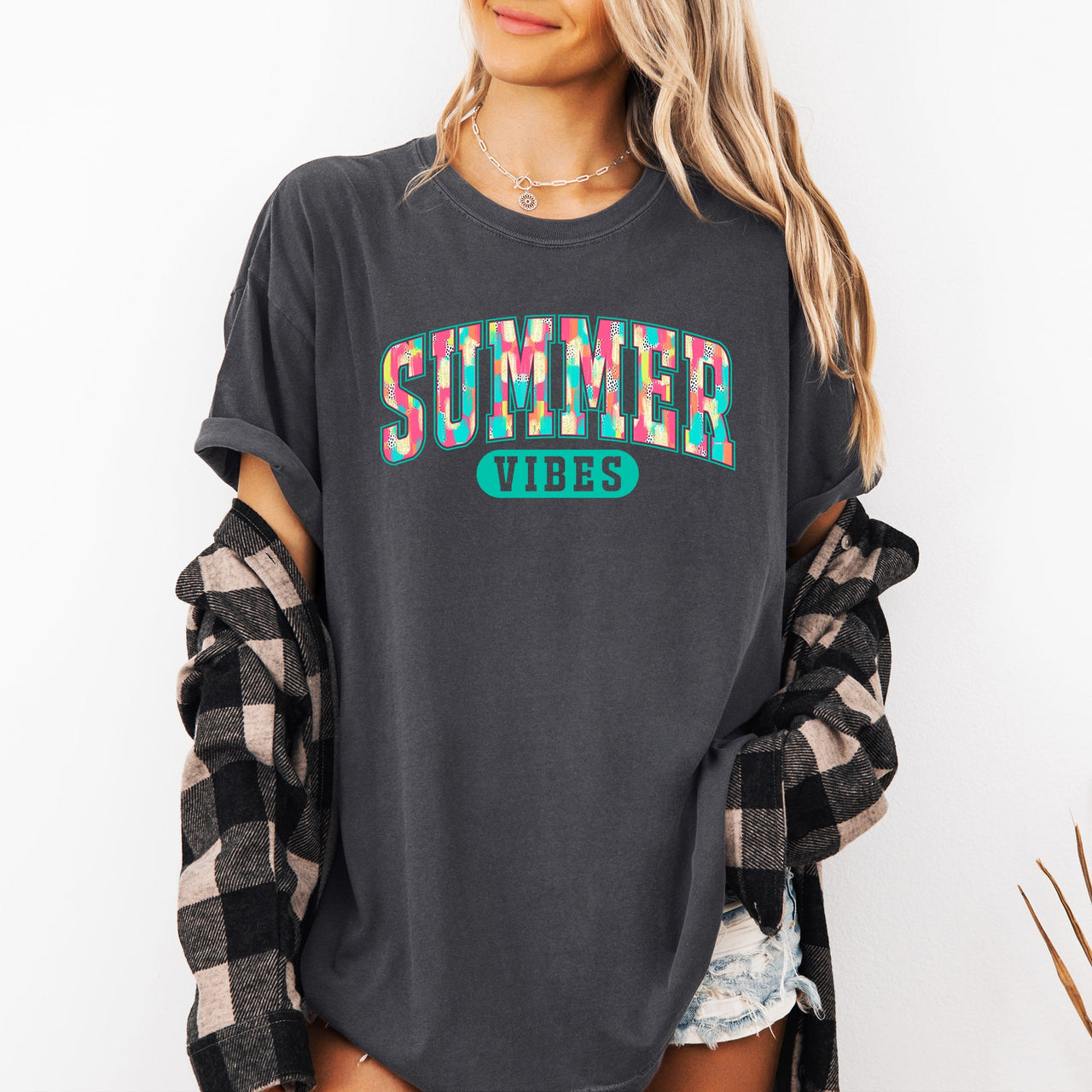 Summer Vibes Varsity Retro Beach Lifestyle Collection For Sunny Days Comfort Colors Tee