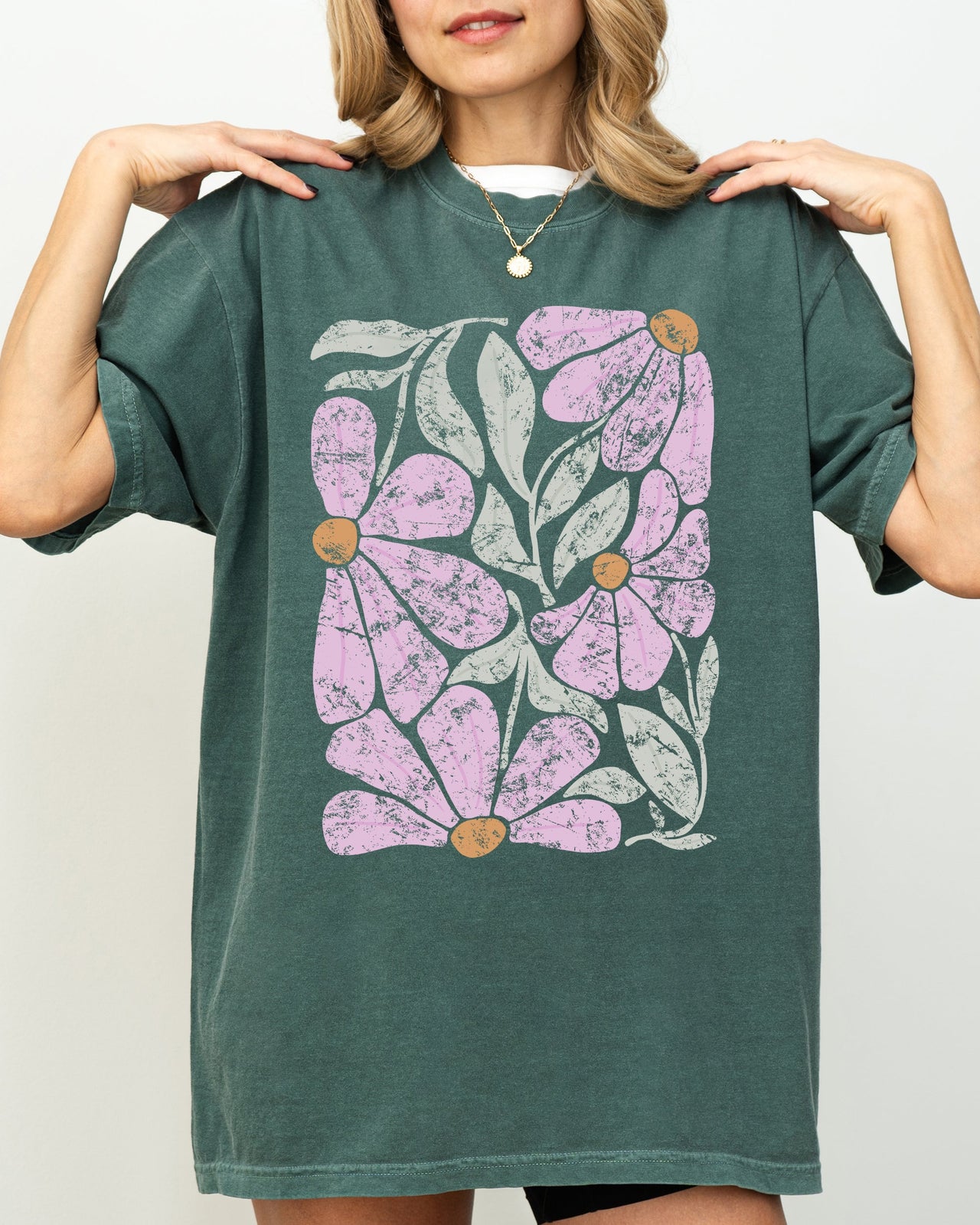 Summery Gorgeous Abstract Flowers Boho Floral Design Summer Vibes Gardening Festival Nature Comfort Colors Tee