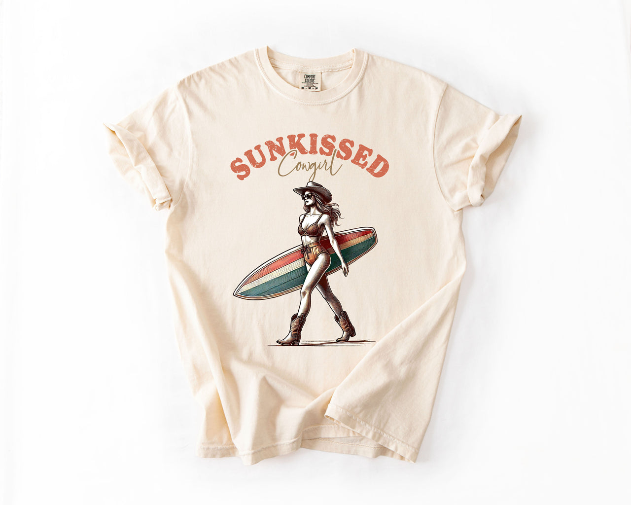Sun Kissed Cowgirl Summer Beach Sea Life Outdoor Travel Western Country Comfort Colors Tee