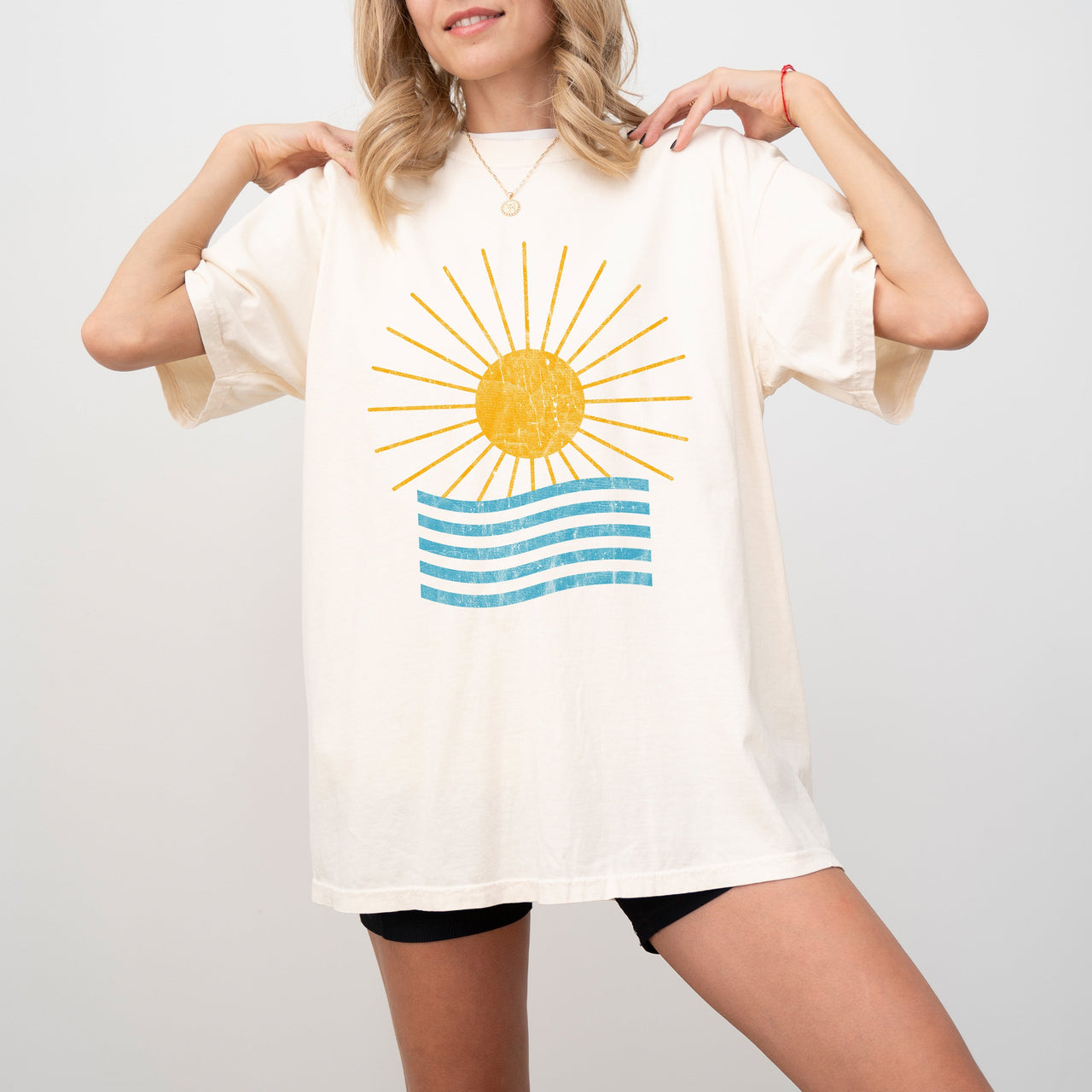 Sunny Beach Waves Summer Vibes Vacation Mykonos Hot Girl Summer Comfort Colors Tee