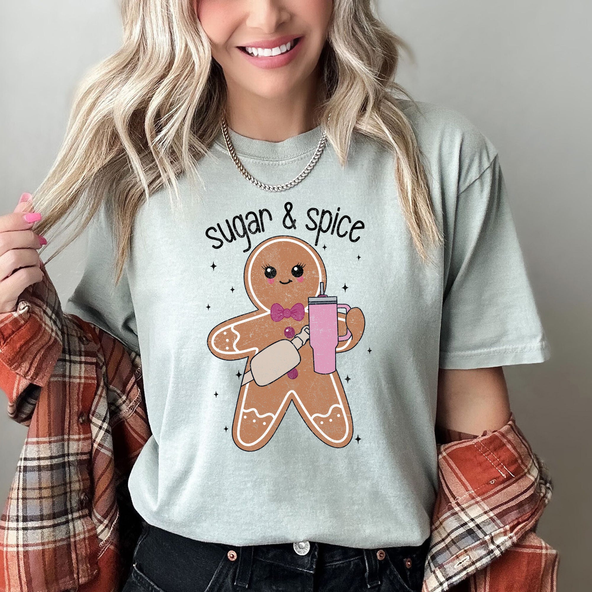Sugar And Spice Gingerbread Man Stanley Christmas Holiday Classic Comfort Colors Tee