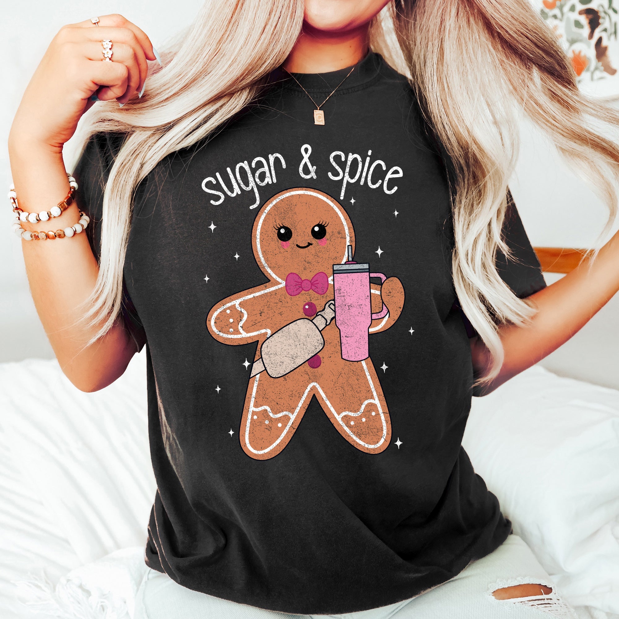 Sugar And Spice Gingerbread Man Stanley Christmas Holiday Classic Comfort Colors Tee