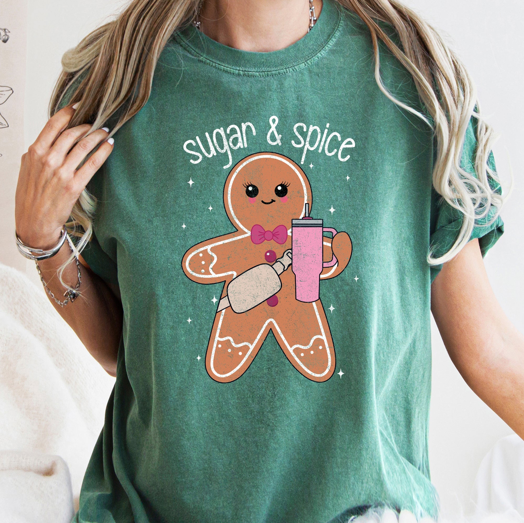 Sugar And Spice Gingerbread Man Stanley Christmas Holiday Classic Comfort Colors Tee