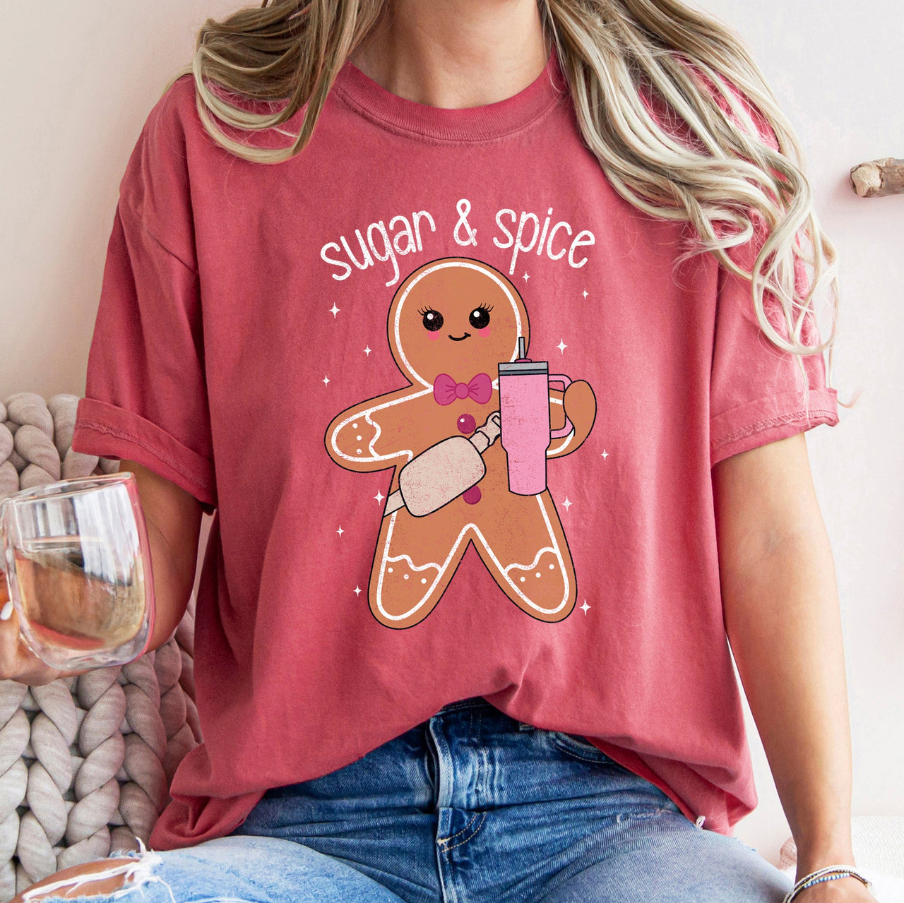 Sugar And Spice Gingerbread Man Stanley Christmas Holiday Classic Comfort Colors Tee