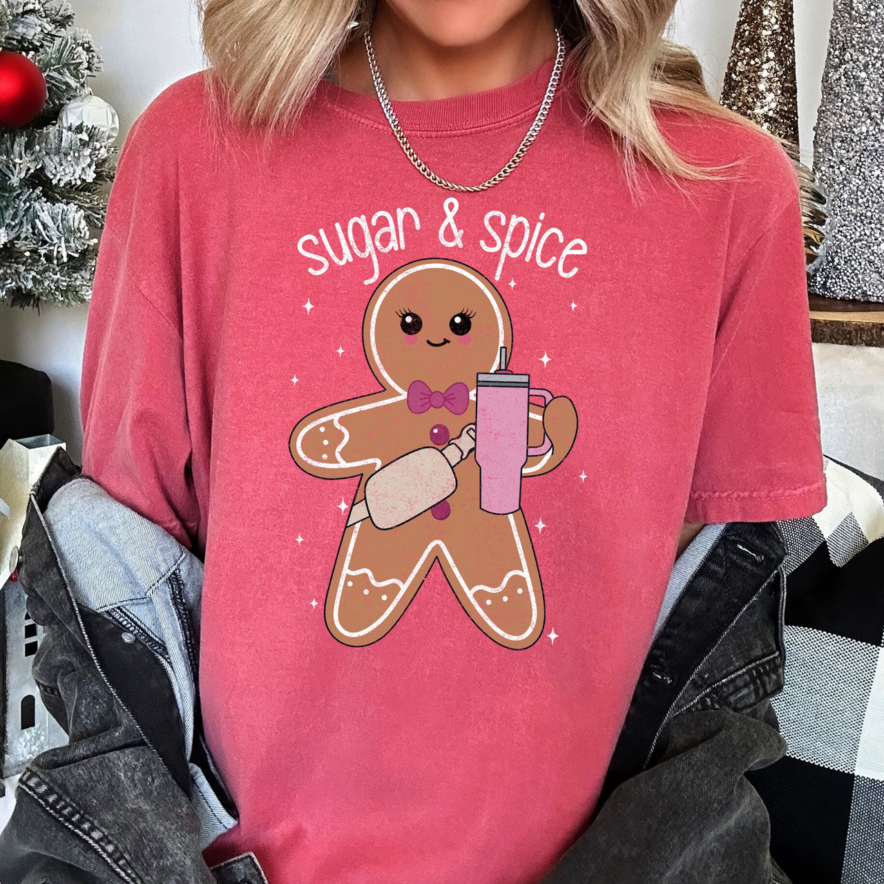 Sugar And Spice Gingerbread Man Stanley Christmas Holiday Classic Comfort Colors Tee
