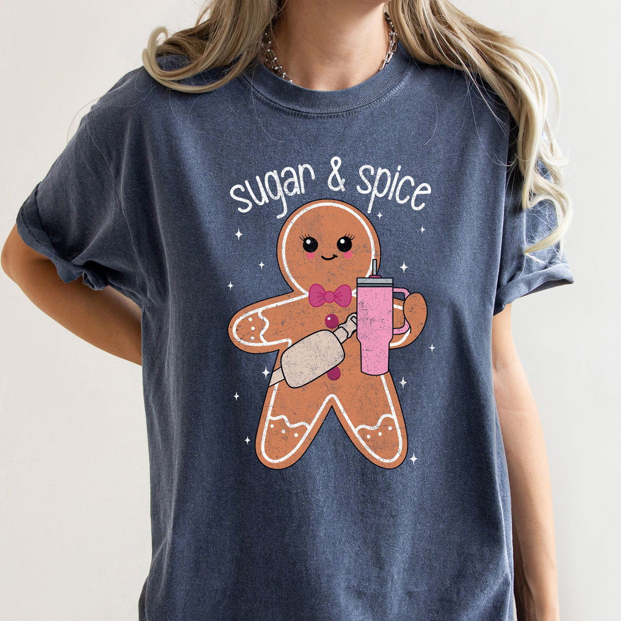 Sugar And Spice Gingerbread Man Stanley Christmas Holiday Classic Comfort Colors Tee