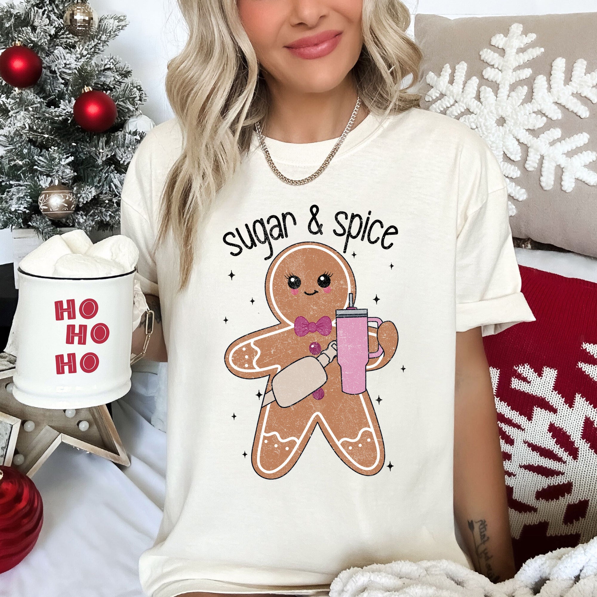 Sugar And Spice Gingerbread Man Stanley Christmas Holiday Classic Comfort Colors Tee
