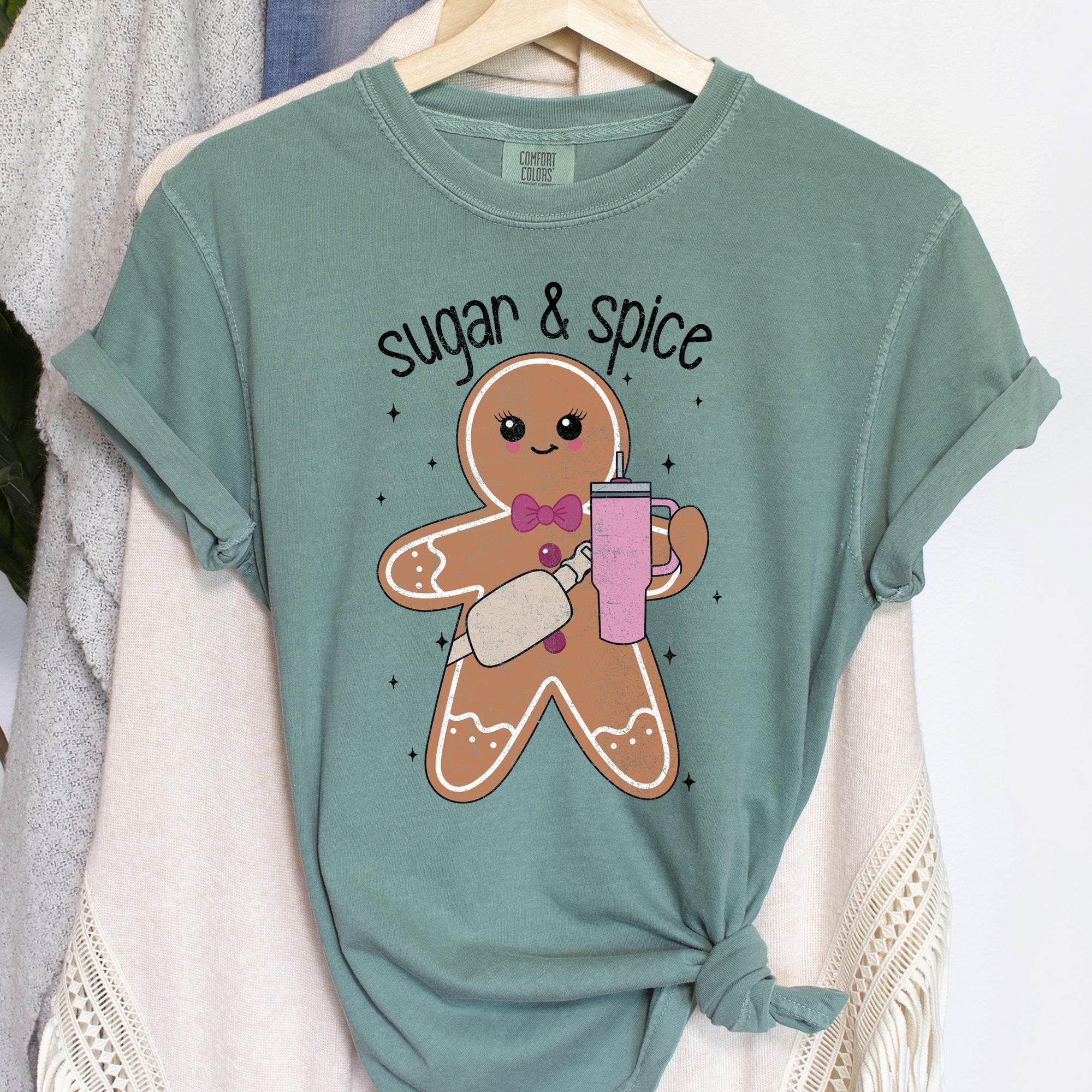 Sugar And Spice Gingerbread Man Stanley Christmas Holiday Classic Comfort Colors Tee