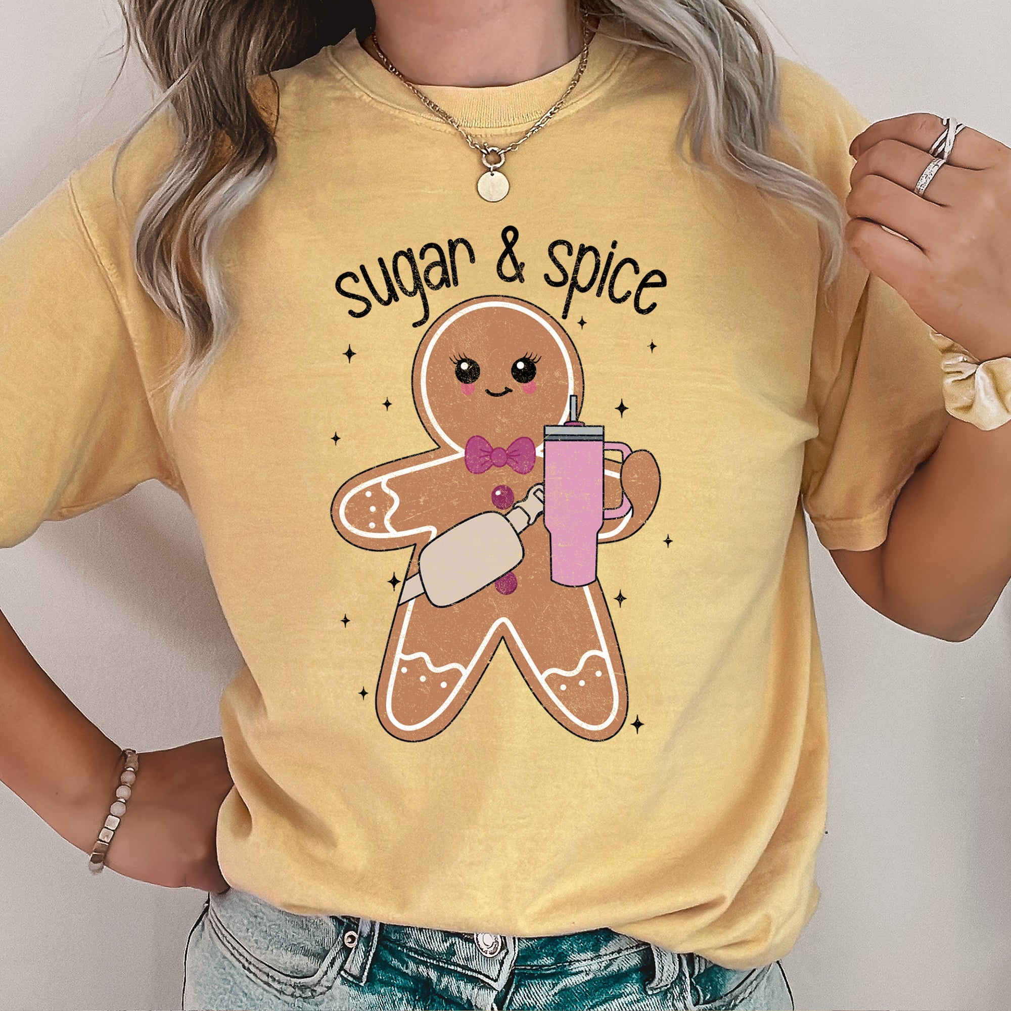 Sugar And Spice Gingerbread Man Stanley Christmas Holiday Classic Comfort Colors Tee