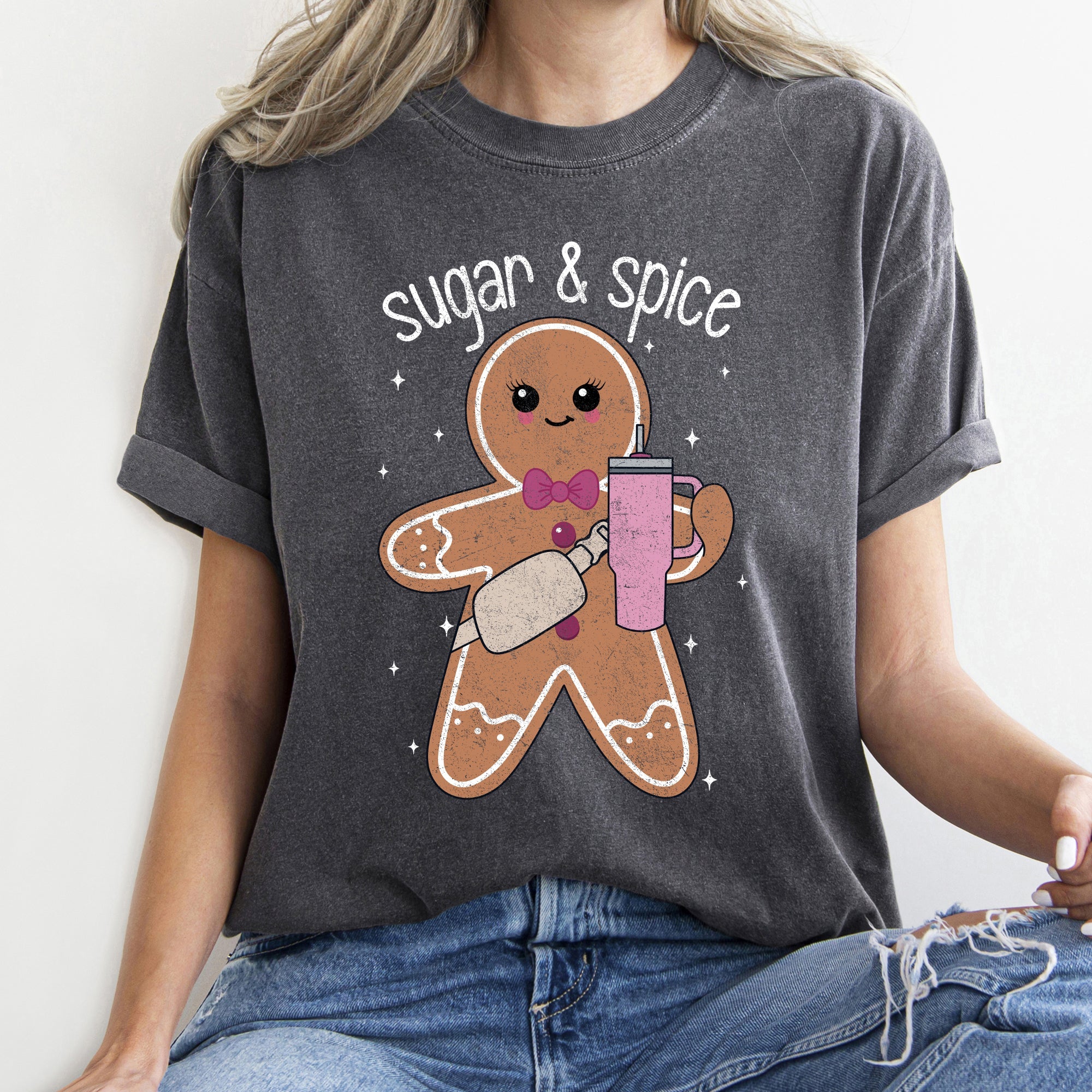 Sugar And Spice Gingerbread Man Stanley Christmas Holiday Classic Comfort Colors Tee