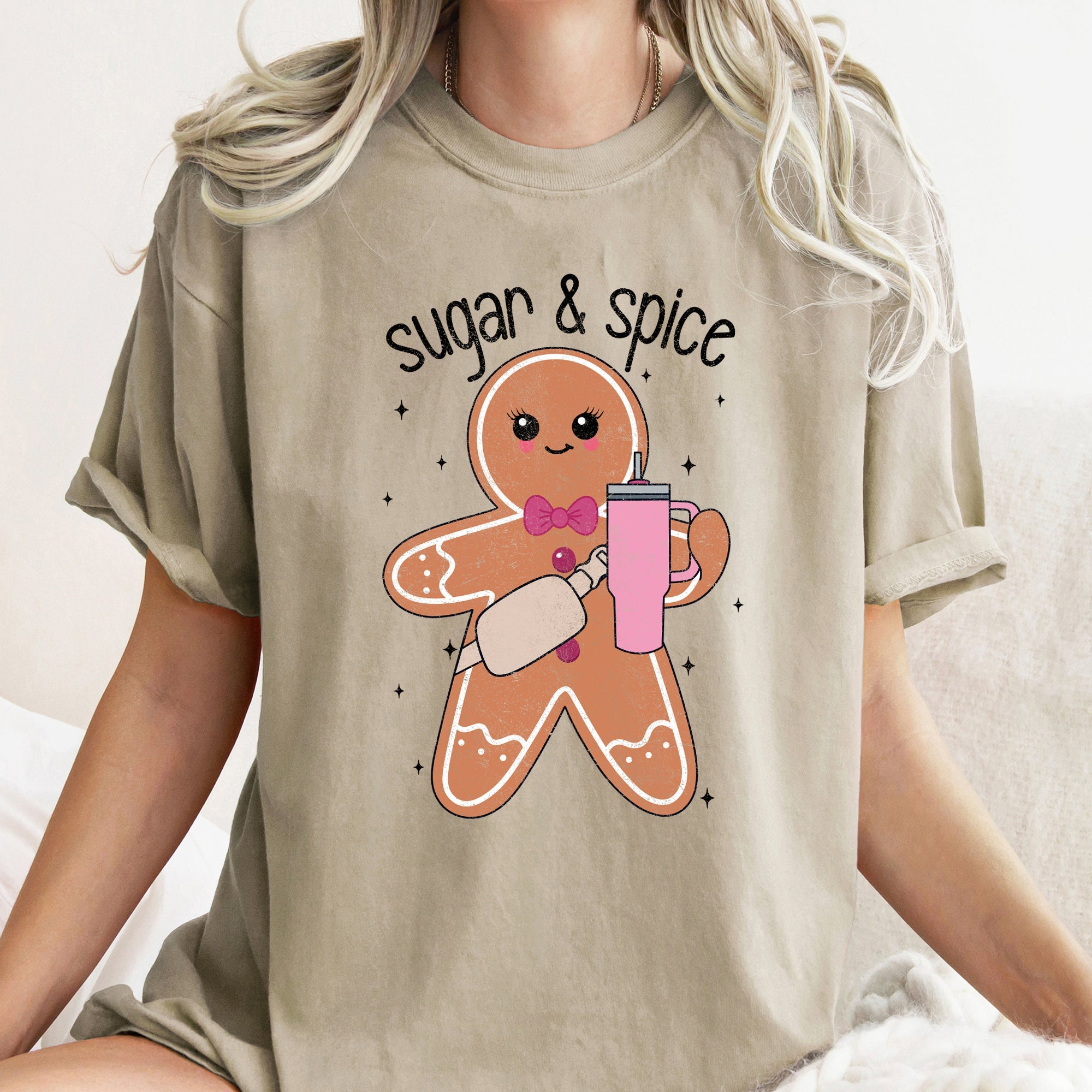Sugar And Spice Gingerbread Man Stanley Christmas Holiday Classic Comfort Colors Tee